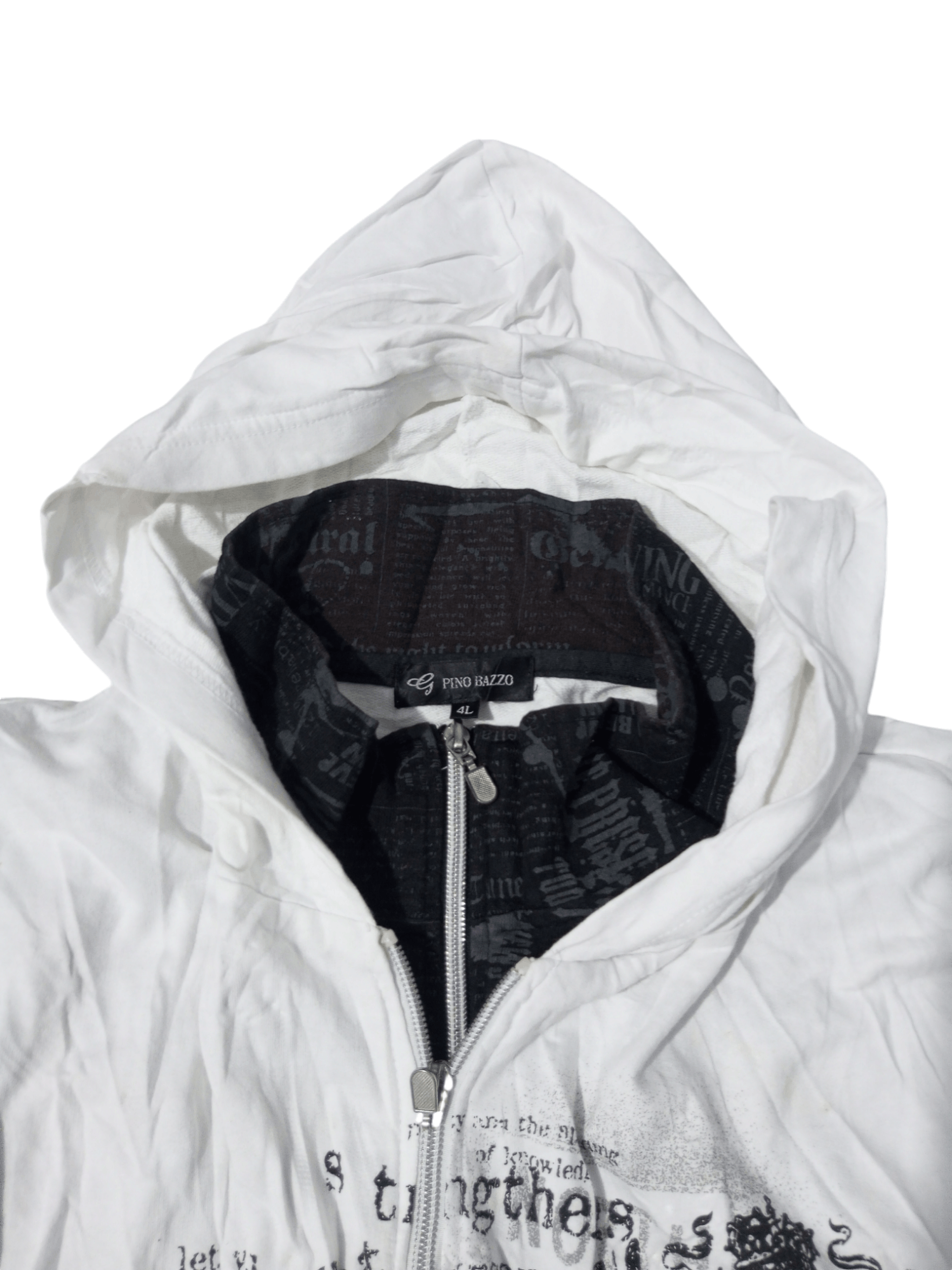 Japanese Brand Vintage pino bazzo double layer poem hoodie Size US XL / EU 56 / 4 - 5 Thumbnail