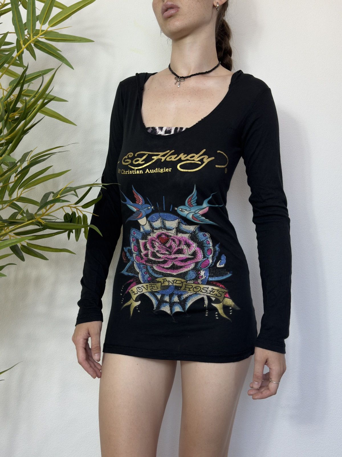 Ed Hardy VINTAGE ED HARDY 2000s MINI DRESS Size L / US 10 / IT 46 - 1 Thumbnail
