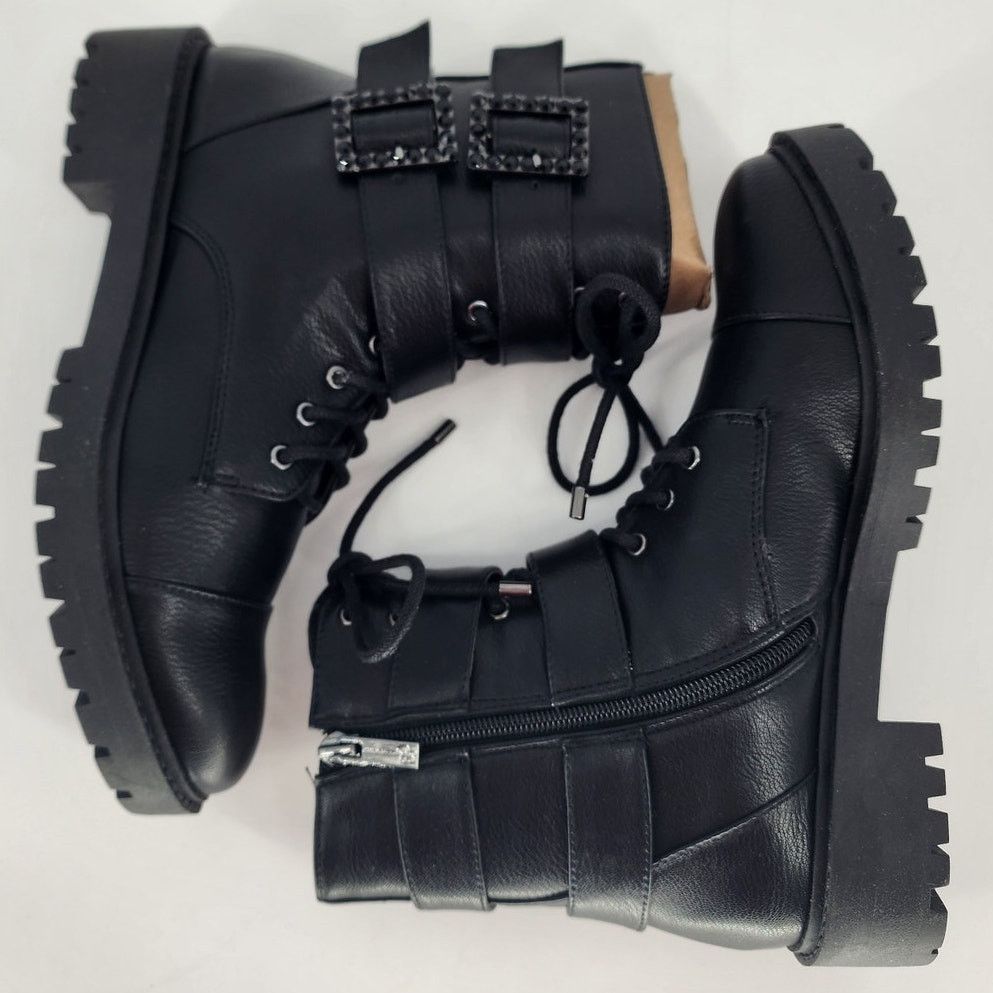 Jessica Simpson Jessica Simpson Kerina Black Fashion Combat Boots Size 7M Size US 7 / IT 37 - 2 Thumbnail