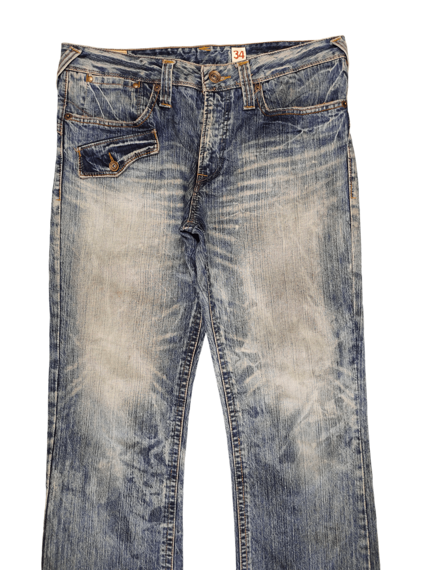 Japanese Brand Vintage Y2k Rush Hour Baggy Denim Wide Leg Undercover Style Size US 35 - 2 Thumbnail