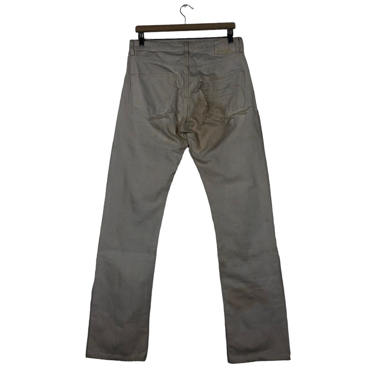 Japanese Brand 🔥Worn Rusty Design White Denim Johnbull Japan Size US 32 / EU 48 - 8 Thumbnail