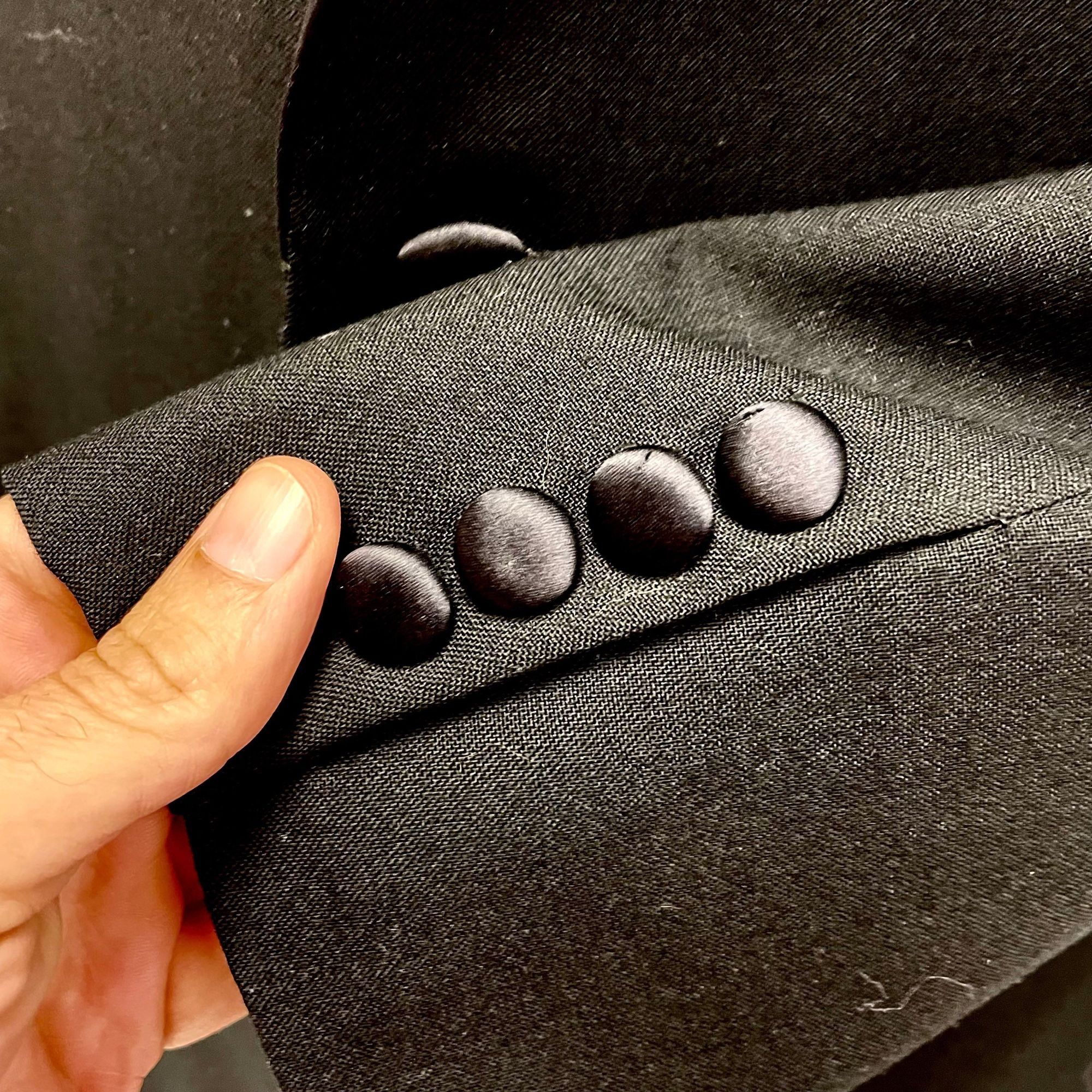 Other Vtg BESPOKE Black Silk Tux Sport Coat Formal Prom TUXEDO Size 40L - 3 Thumbnail