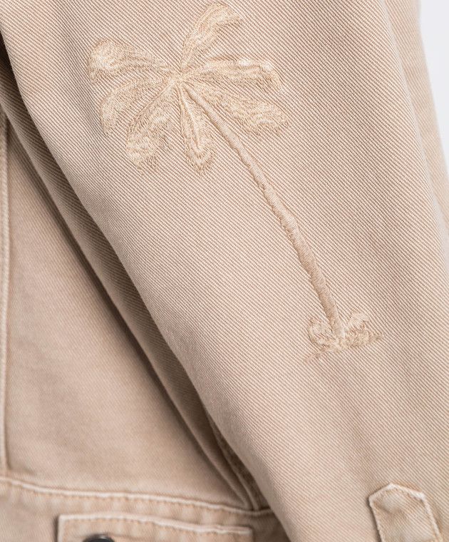 Palm Angels o1s22i1n0824 Oversized Denim Jacket in Beige Size M / US 6-8 / IT 42-44 - 5 Thumbnail