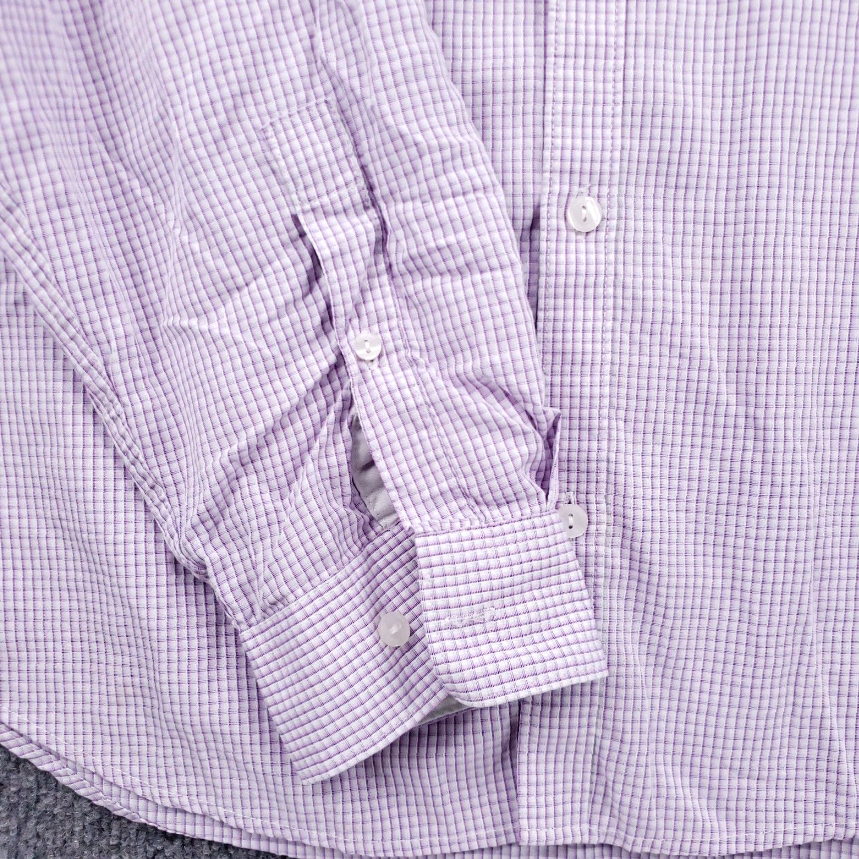 Calvin Klein Calvin Klein Shirt Men L Large Button-Up Purple Check Long Sleeve Cotton Blend Size US L / EU 52-54 / 3 - 7 Thumbnail