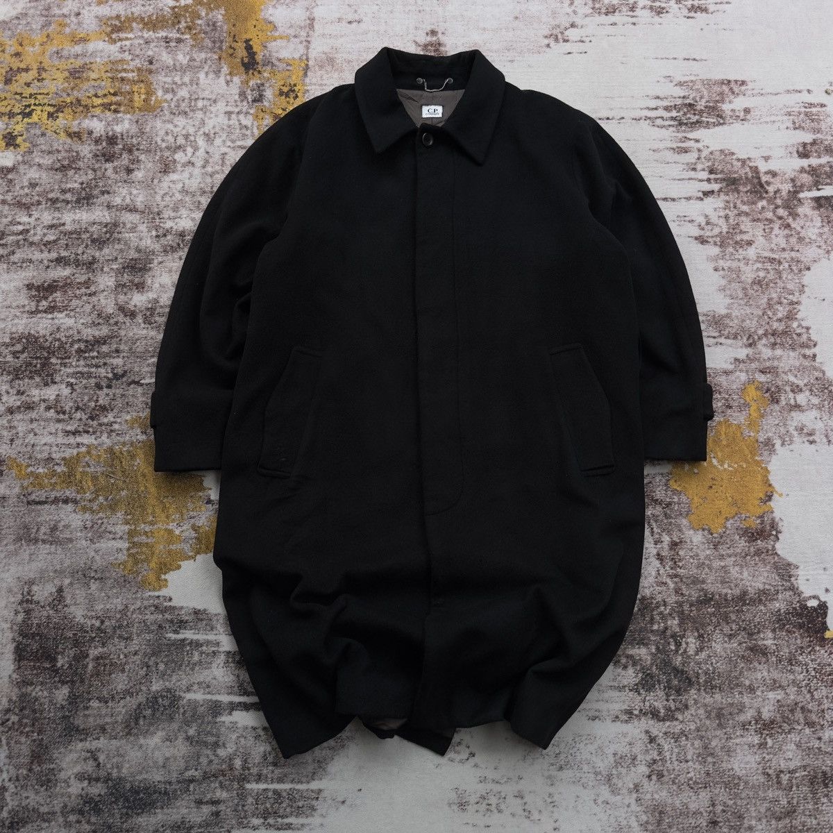 C.P. Company VINTAGE C.P. COMPANY BLACK WOOL OVERCOAT VERY RARE Size US XXL / EU 58 / 5 - 1 Thumbnail