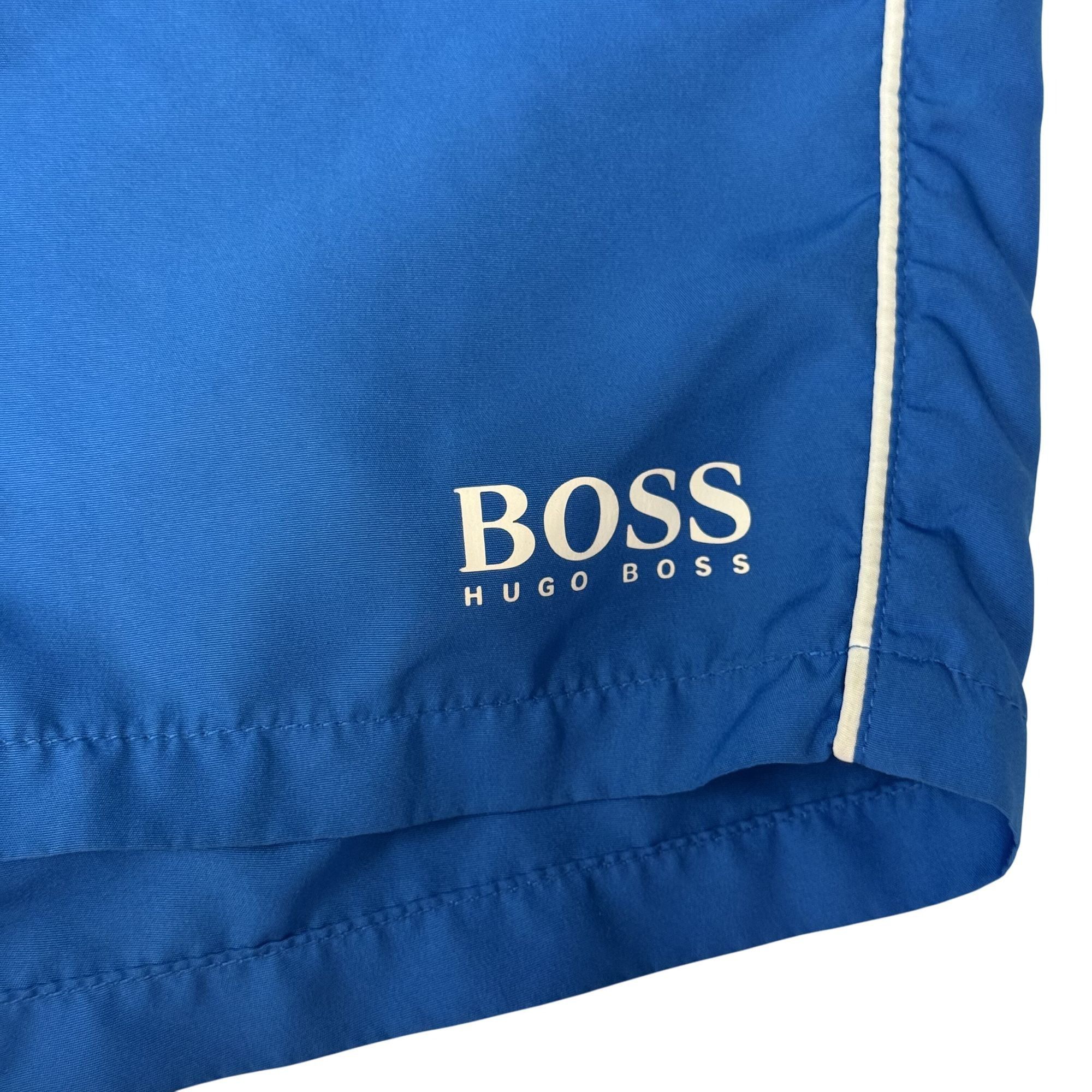 Hugo Boss Hugo Boss Blue Swim TRUNKS Spell Out Logo Athletic Shorts Size US 32 / EU 48 - 2 Thumbnail