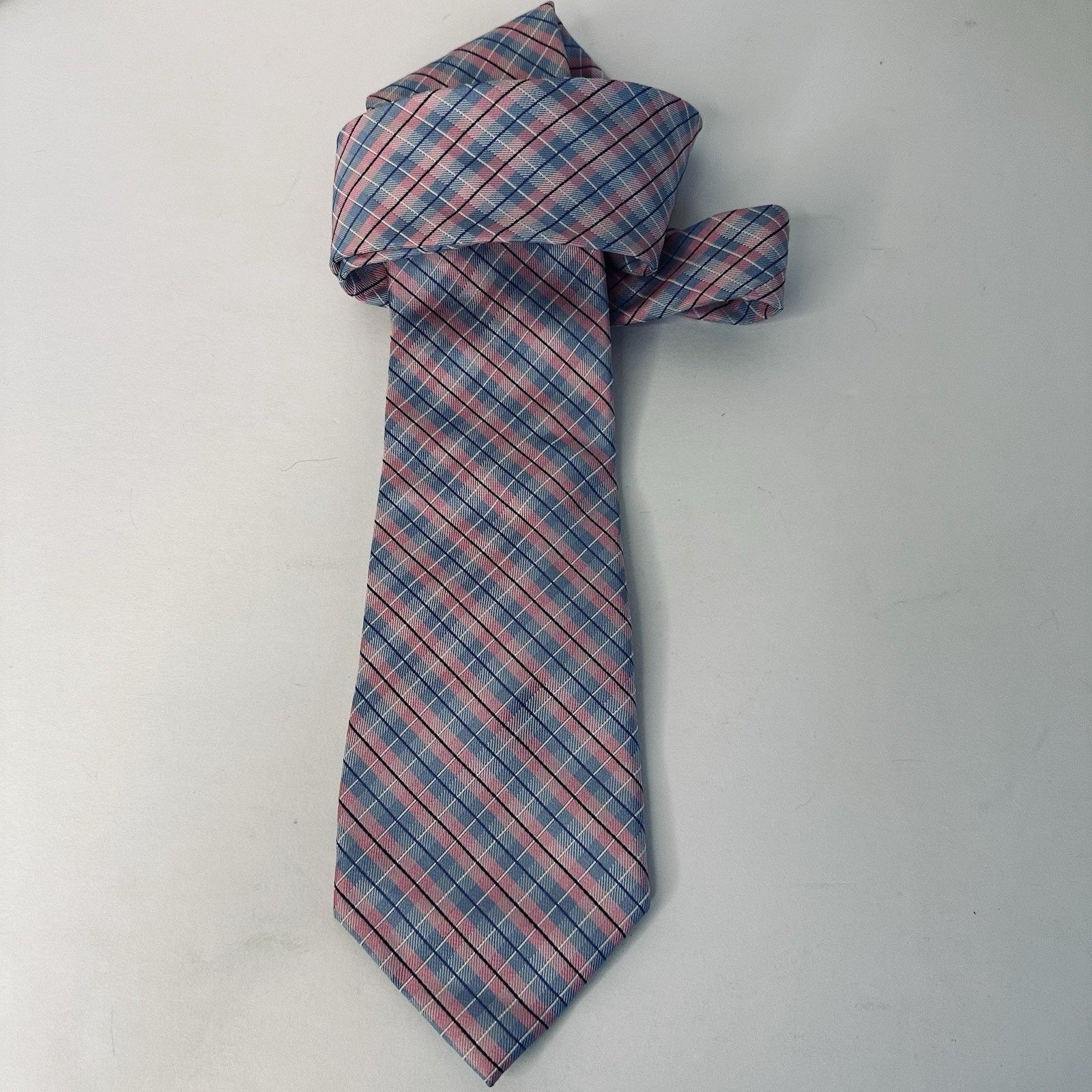Nautica NAUTICA Men's 100% Silk Classic Necktie Designer Pink/Blue Size ONE SIZE - 10 Thumbnail