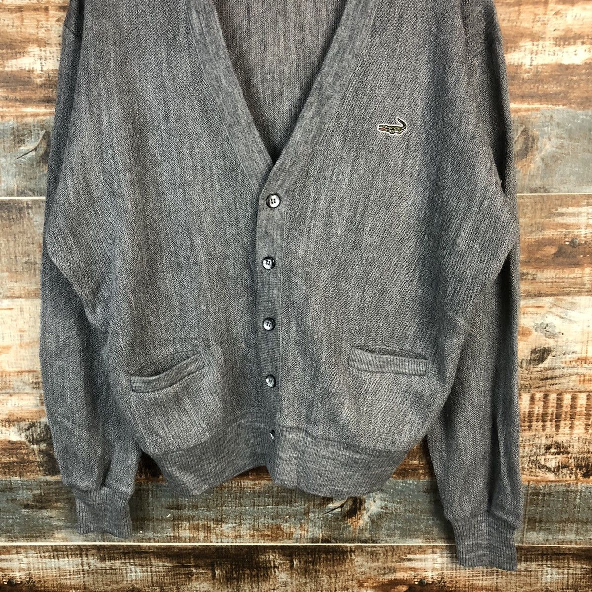 Japanese Brand DL Crocodille vintage Gray Cardigan Knitwear #C604 Size US M / EU 48-50 / 2 - 3 Thumbnail