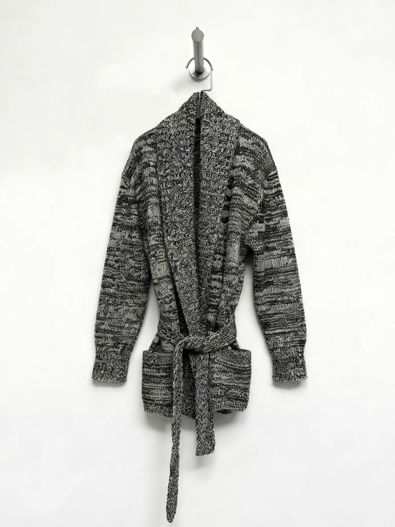 Lemaire LEMAIRE 2000AW Ivory Belted Knit Jacket Size XS / US 0-2 / IT 36-38 - 1 Thumbnail