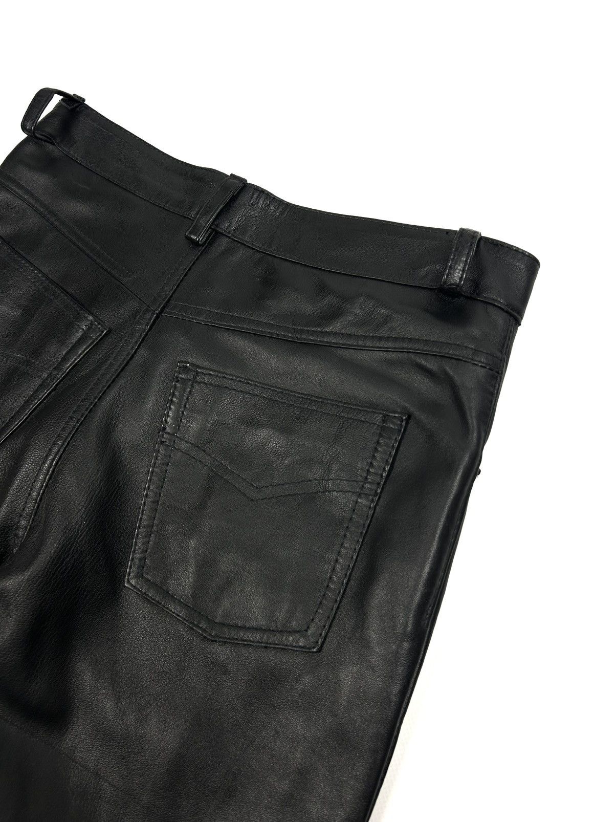 Genuine Leather Vintage The King Black Genuine Leather Pants Avant Garde Y2K Size US 33 - 10 Thumbnail