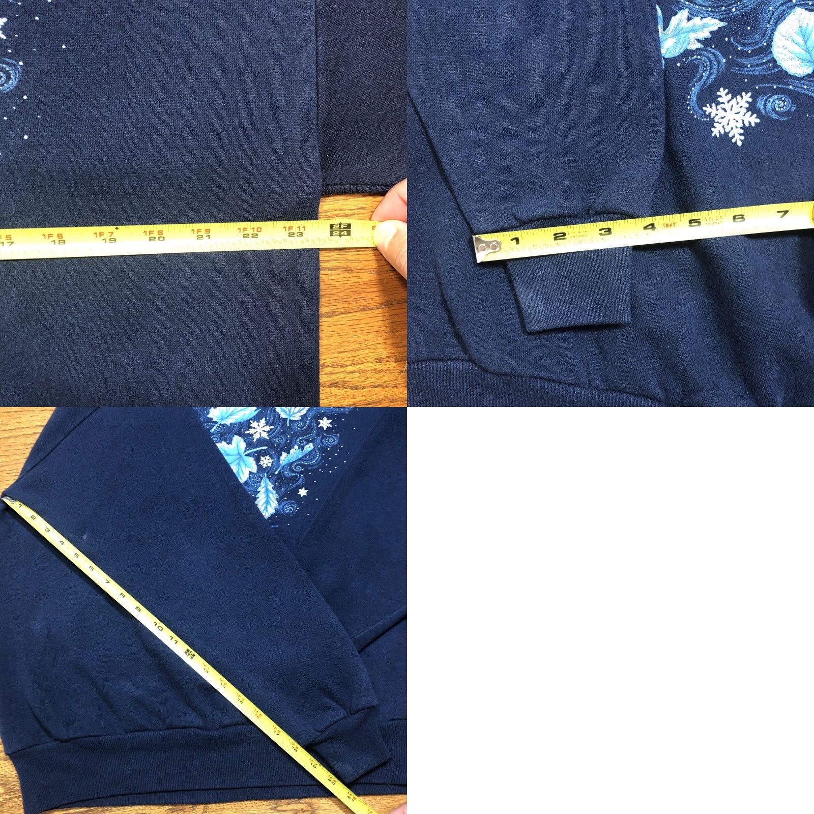 Vintage VINTAGE Morning Sun Forrer Sweatshirt Womens XL Blue Snow Leaves Winter 90s Graphic Print Pullover Crew Neck Size XL / US 12-14 / IT 48-50 - 8 Thumbnail