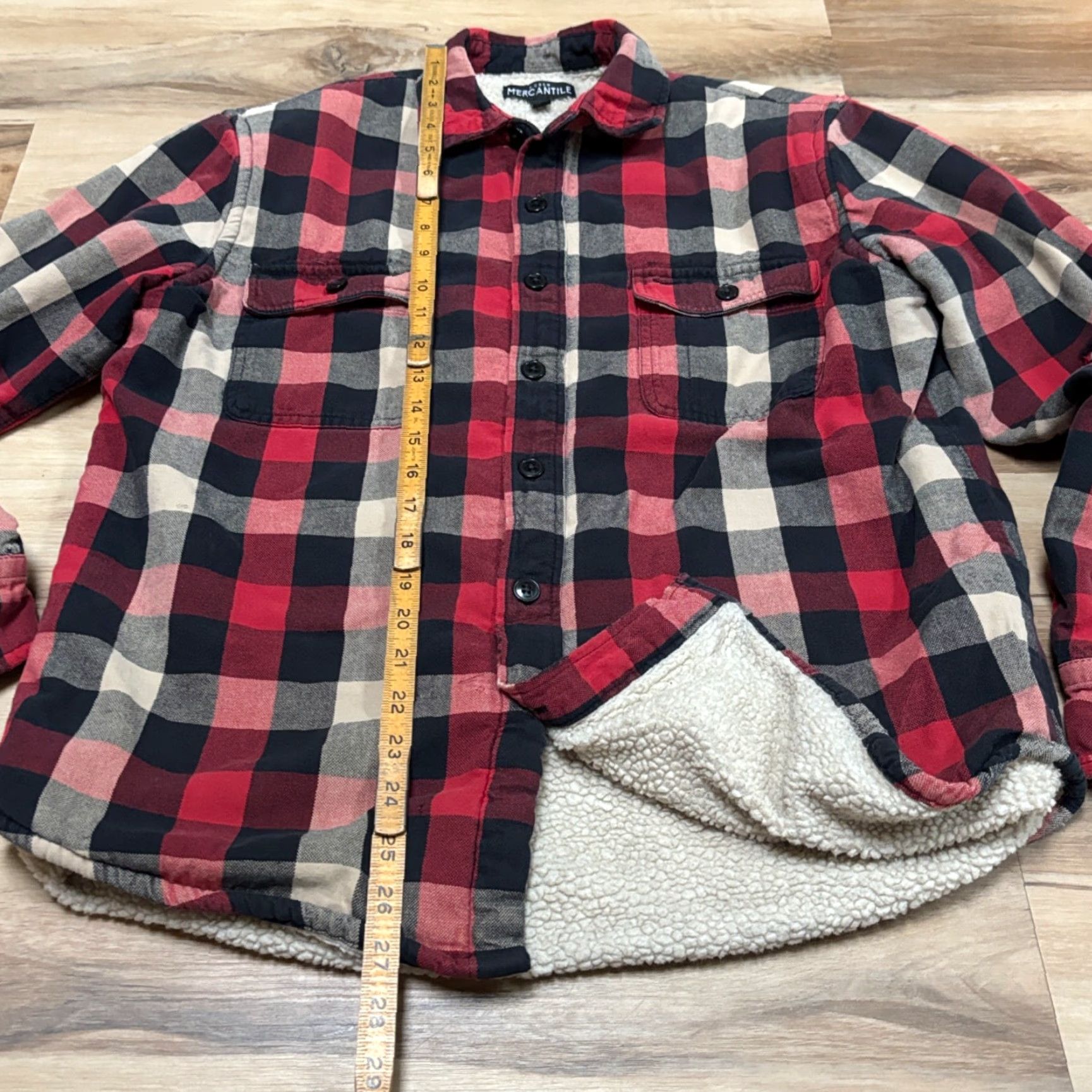 J.Crew J.CREW Flannel Shirt Mens M Sherpa Lined Plaid Red Button-Up Shirt Regular Fit Size US M / EU 48-50 / 2 - 7 Thumbnail