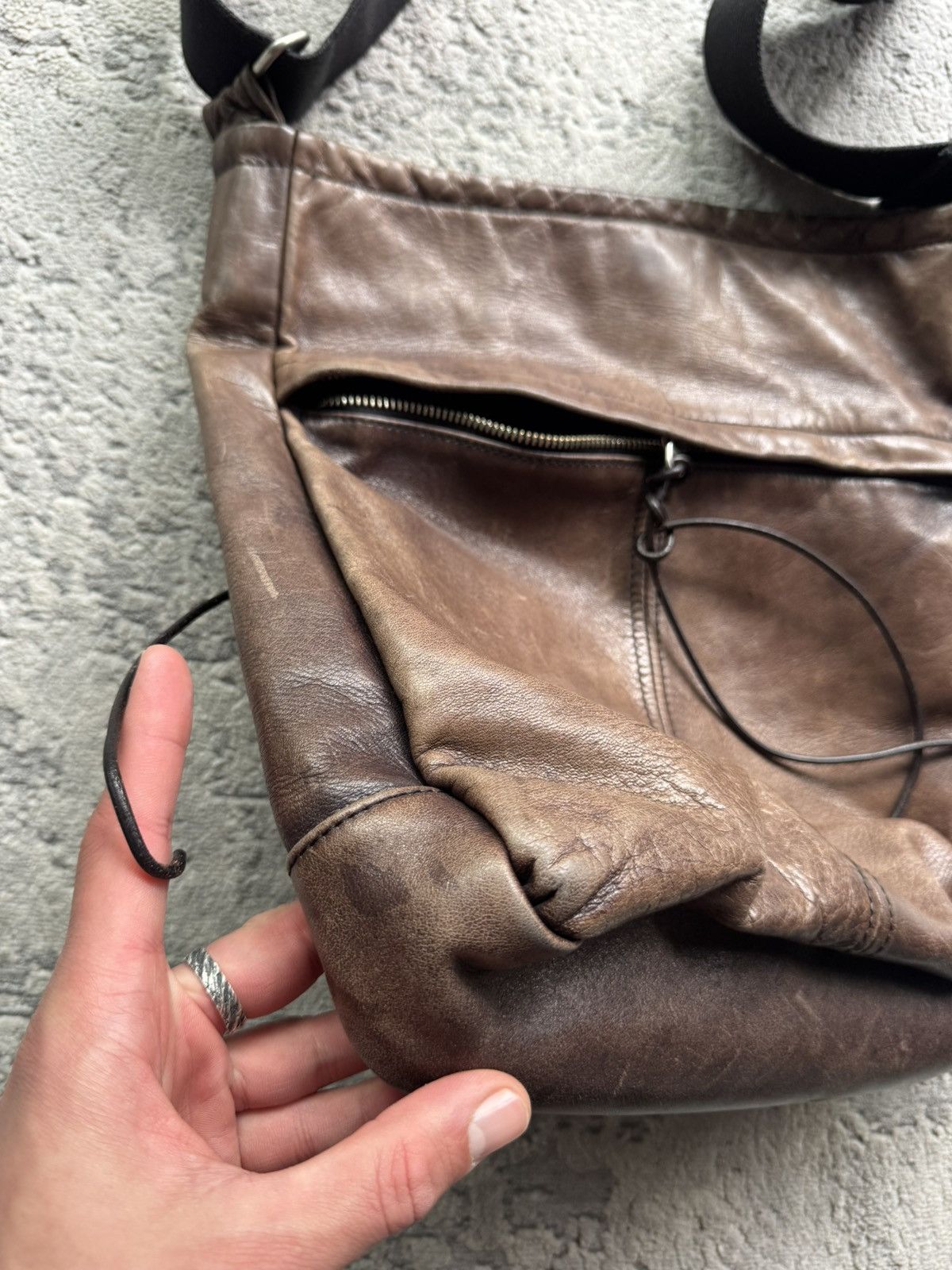 Yohji Yamamoto Yohji Yamamoto Vintage Leather Shoulder Bag Size ONE SIZE - 4 Thumbnail