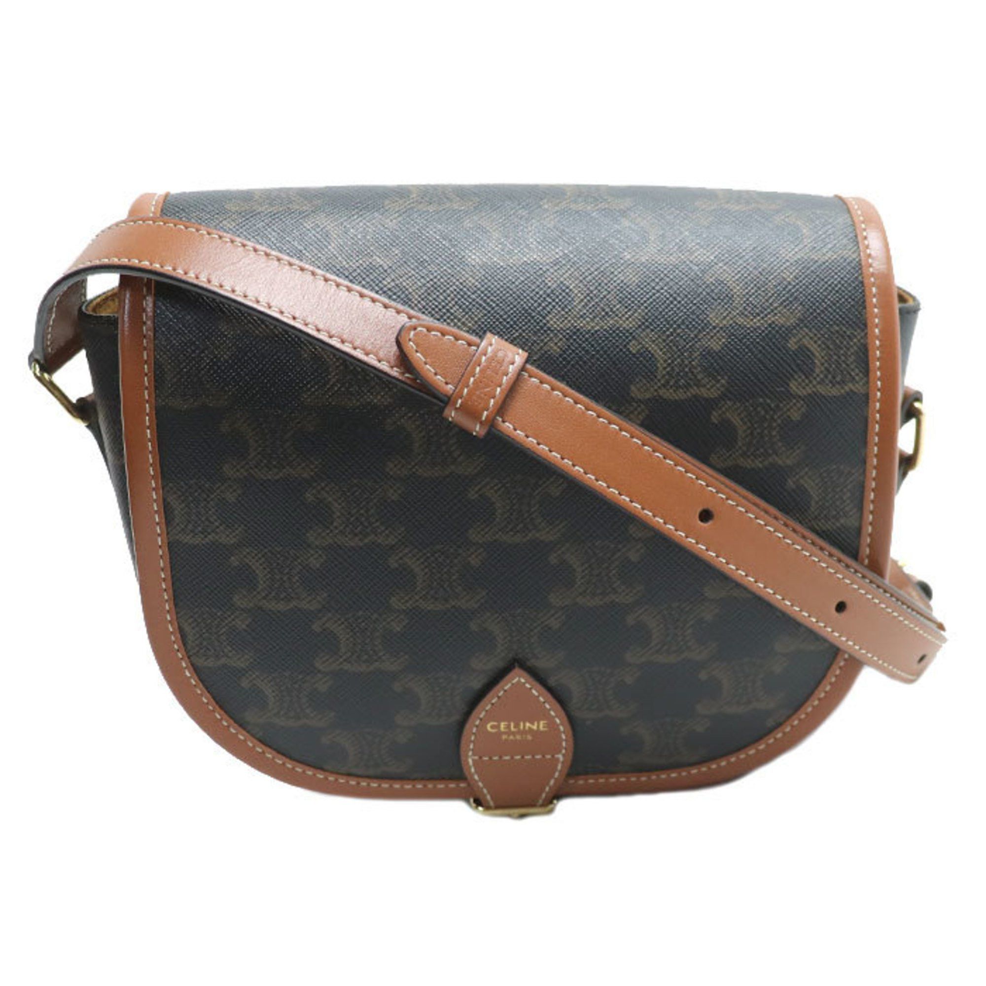 Celine Medium Falco Shoulder Bag Brown Tan 191502Bzj.04Lu Women's