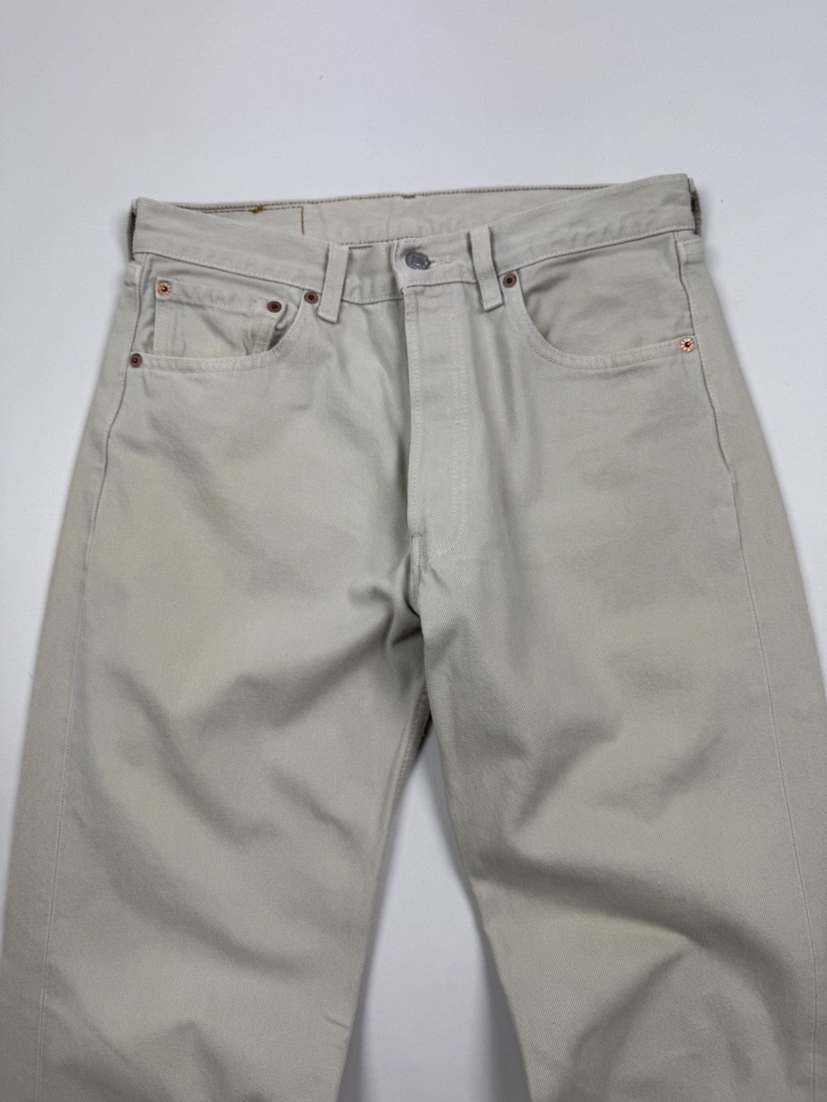 Levi's 1990’s Vintage Faded Levi’s 501 Light Beige Jeans Pants Size US 32 / EU 48 - 8 Thumbnail