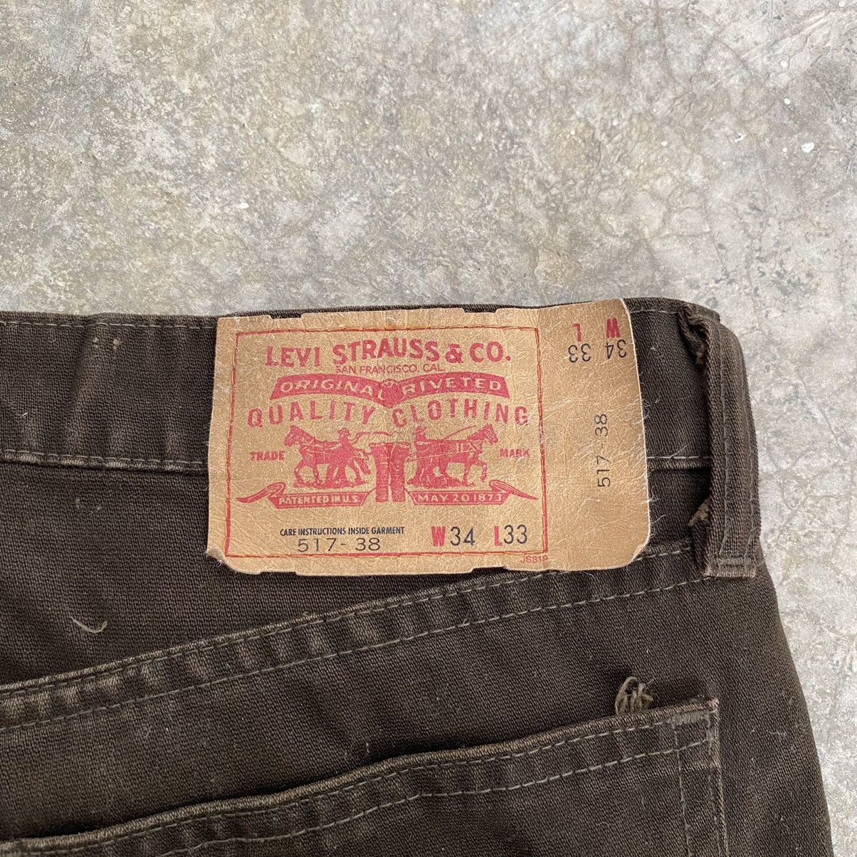 Levi's Size 33x30 Vintage Levis 517 Brown Bootcut Flared Jeans Size US 33 - 20 Thumbnail