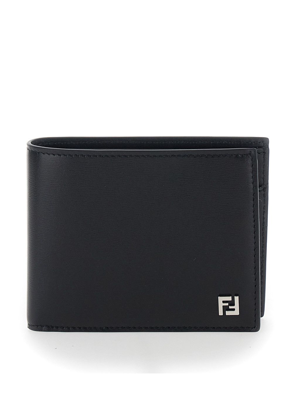 Fendi Wallet 'BIFOLD + COIN' with Elegant Details in Black Leather for Women Size ONE SIZE - 1 Thumbnail