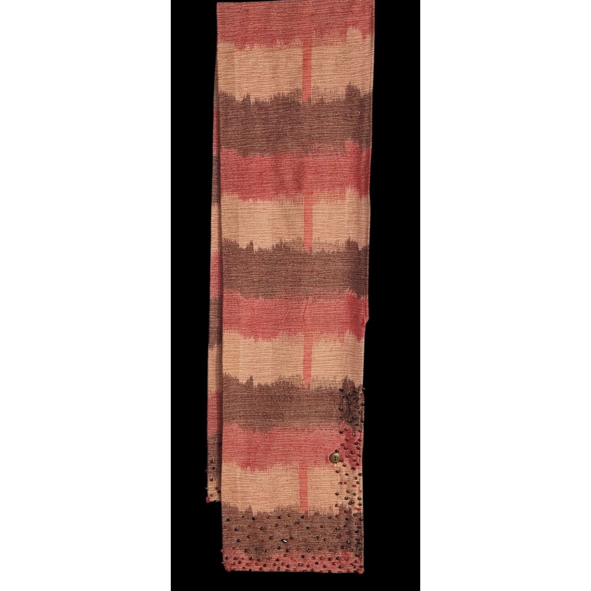 Other Nardas Handmade Ikat Scarf With Glass & Coconut Accents 100% Size ONE SIZE - 2 Thumbnail