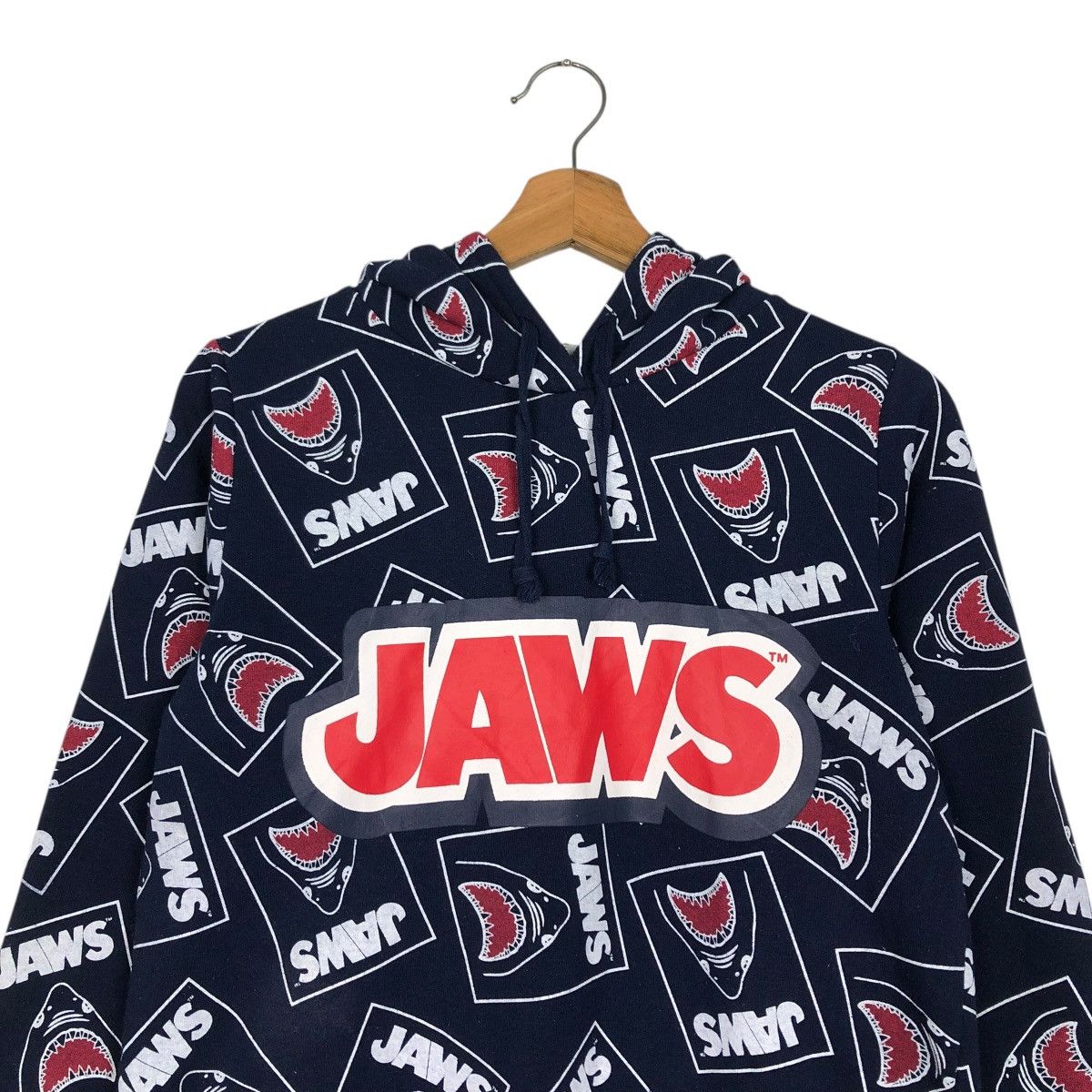 Japanese Brand 🔥VINTAGE HOODIE PULL OVER JAWS MOVIE FULL PRINT RARE DESIGN Size US M / EU 48-50 / 2 - 15 Thumbnail