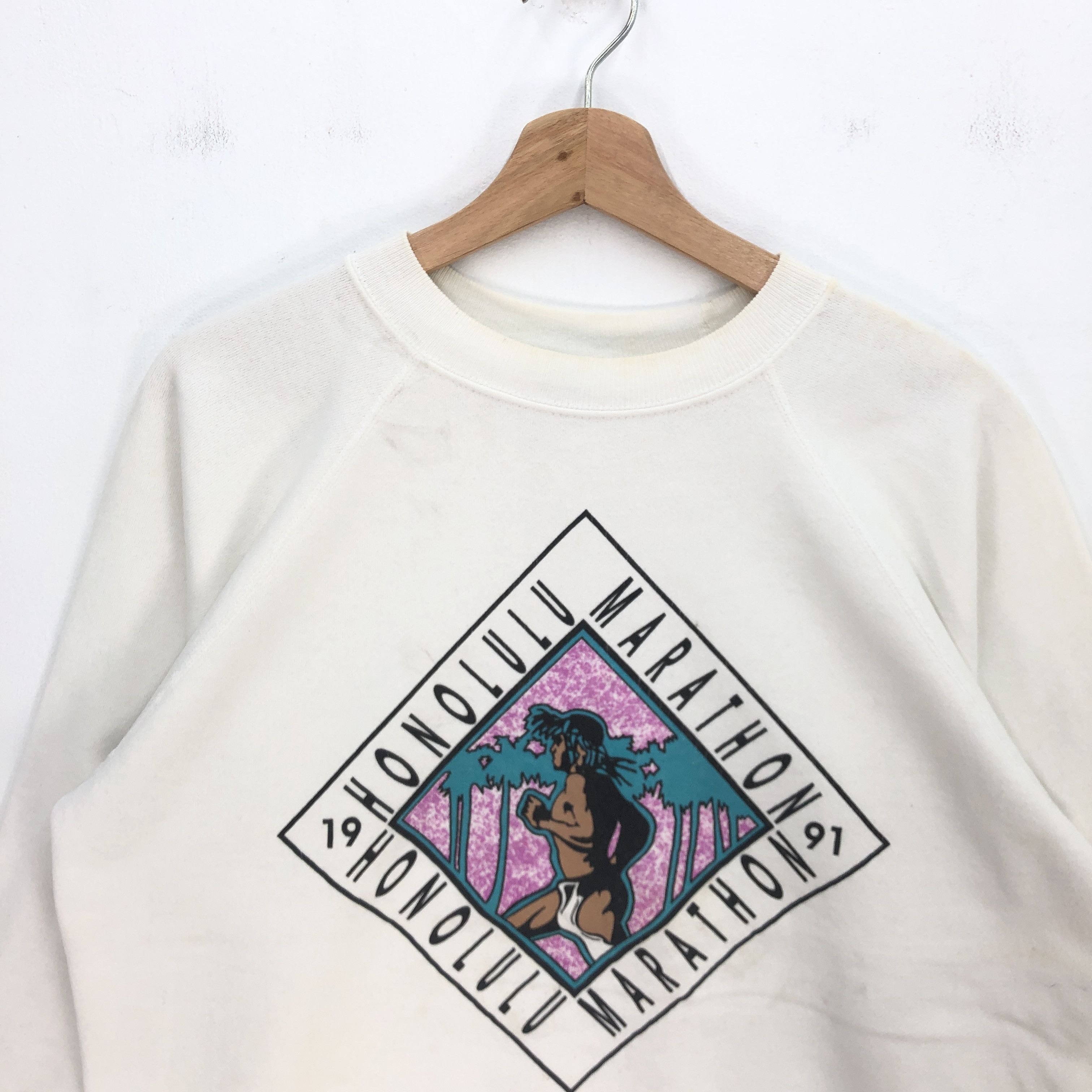 Vintage Vintage 1991 Honolulu Marathon Sweatshirt Sweater Jumper Size US L / EU 52-54 / 3 - 2 Thumbnail