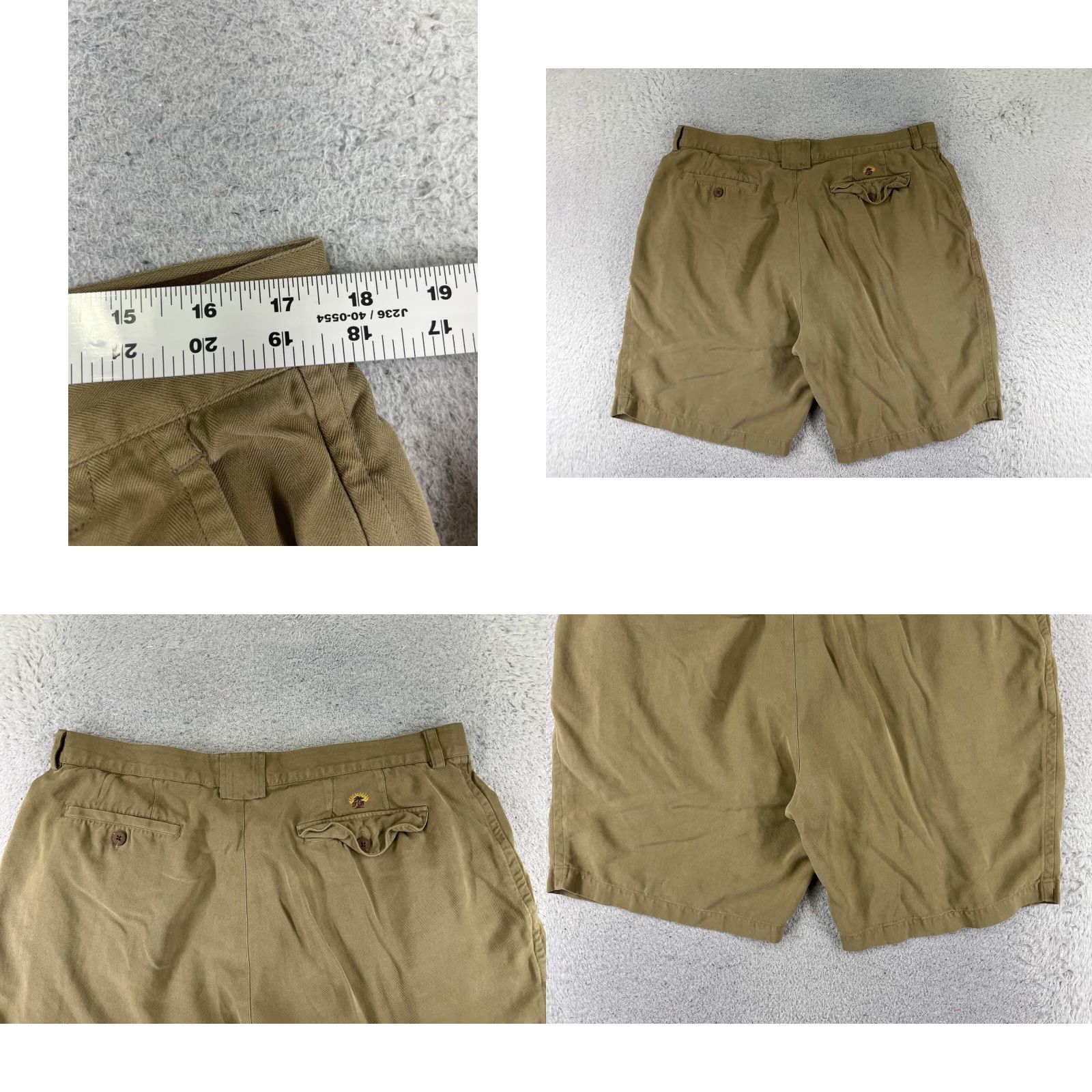 Tommy Bahama Tommy Bahama Shorts Men 38 Beige Pleated Bermuda Silk Blend Golf Bermuda Casual Shorts Mens Beige Silk Blend 90s? Size US 38 / EU 54 - 9 Thumbnail