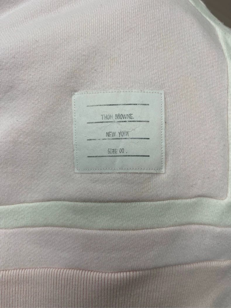 Thom Browne Thom browne Size 00 Light pink white striped round-neck sw Size XXS / US 00 / IT 34 - 5 Thumbnail