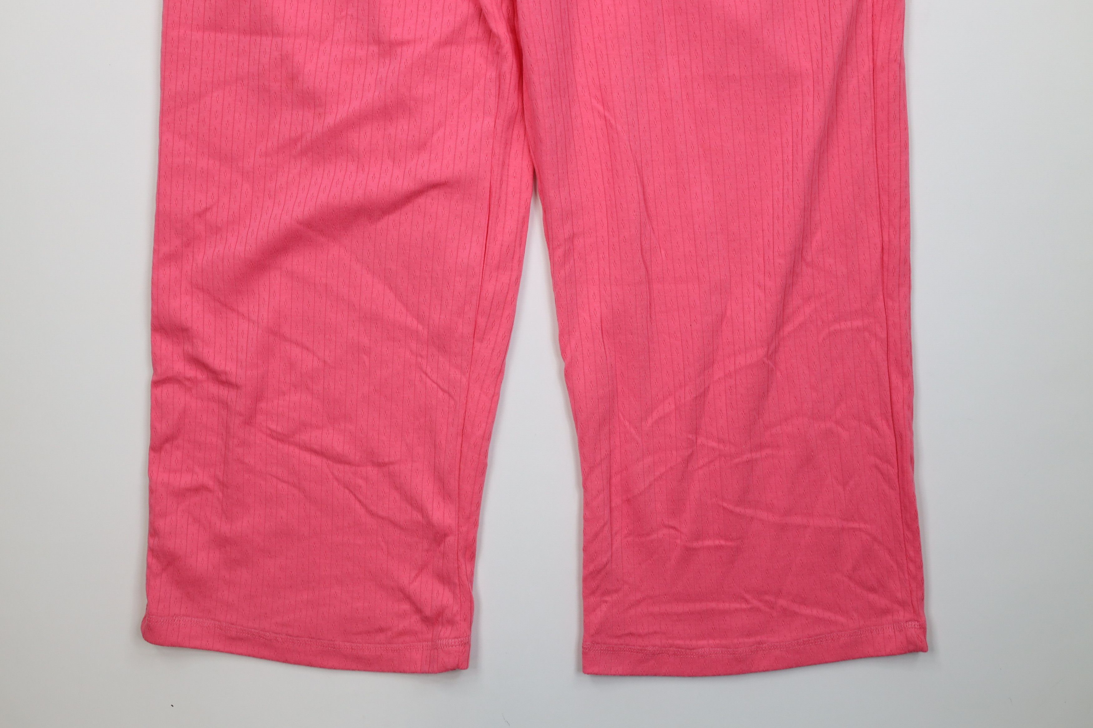 Vintage Vintage 90s Y2K Streetwear Knit Wide Leg Pants Pink Size 32" / US 10 / IT 46 - 5 Thumbnail