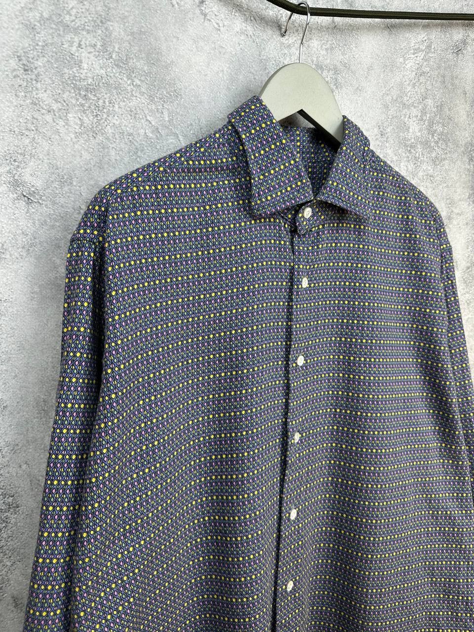 Emmett Emmett London Harlequin Dobby Cotton Button-Up Shirt Size US XL / EU 56 / 4 - 3 Thumbnail
