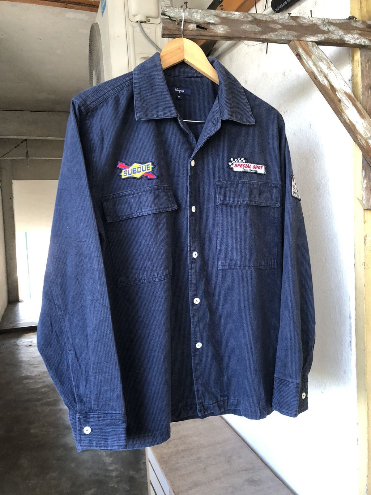 Indigo Neyries Subdue Moto Racing Indigo Work Button Up Shirt Size US M / EU 48-50 / 2 - 3 Thumbnail
