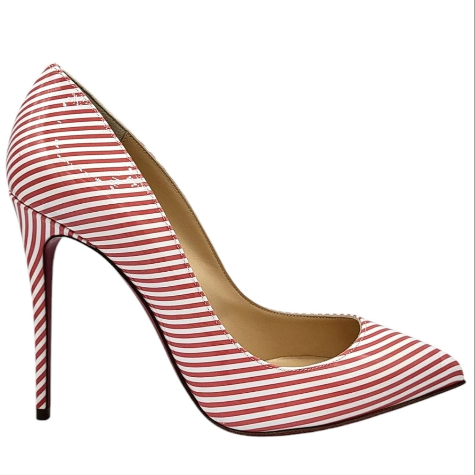 Christian Louboutin Christian Louboutin Pigalle Follies Striped Leather Pumps 36 Size US 5.5 / IT 35.5 - 3 Thumbnail