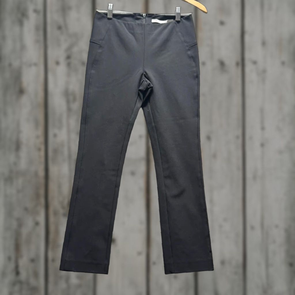 Veronica Beard Veronica Beard Pants Womens 2 Black Ponte Slim Straight Stretch Zip Pockets Made USA Size 26" / US 2 / IT 38 - 1 Thumbnail