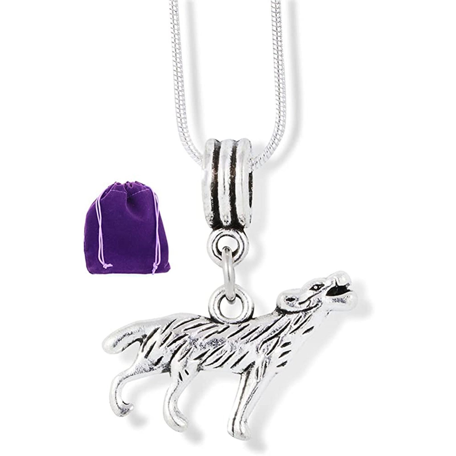 & Other Stories Howling Wolf Large Charm Snake Chain Necklace Size ONE SIZE - 1 Thumbnail