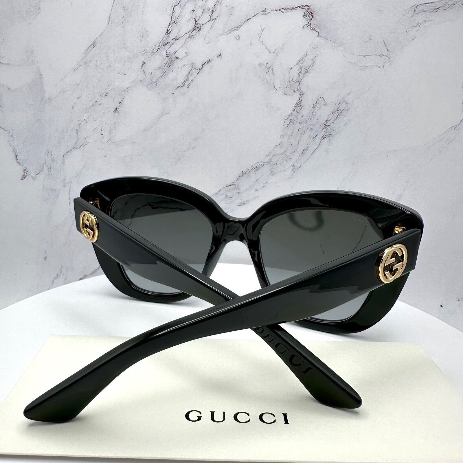 Gucci New Gucci Sunglasses Black Cat Eye Gold GG Metal Logo Size ONE SIZE - 17 Thumbnail