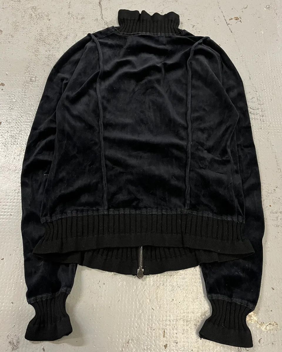 Marithe + Francois Girbaud 2000s Marithé + François Girbaud Navy Velvet Zip Up Sweater Size S / US 4 / IT 40 - 7 Thumbnail