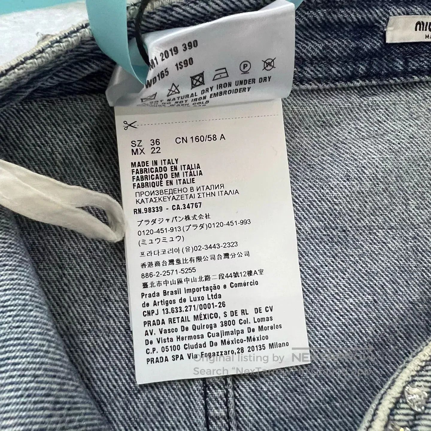 Miu Miu Miu Miu Crystal Denim Skirt. Size 35" - 4 Thumbnail