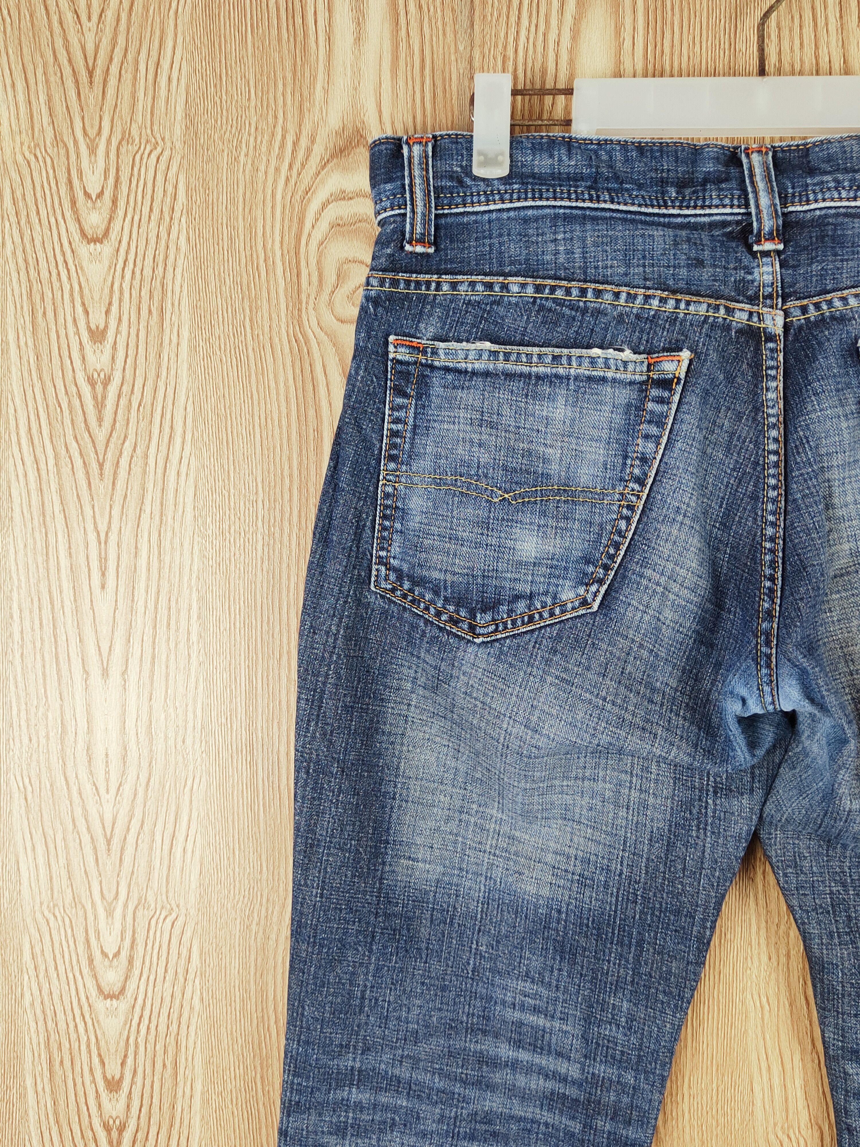 Japanese Brand GLHeart Dark Blue Distressed Ripped Jeans #S2690 Size 33" - 8 Thumbnail