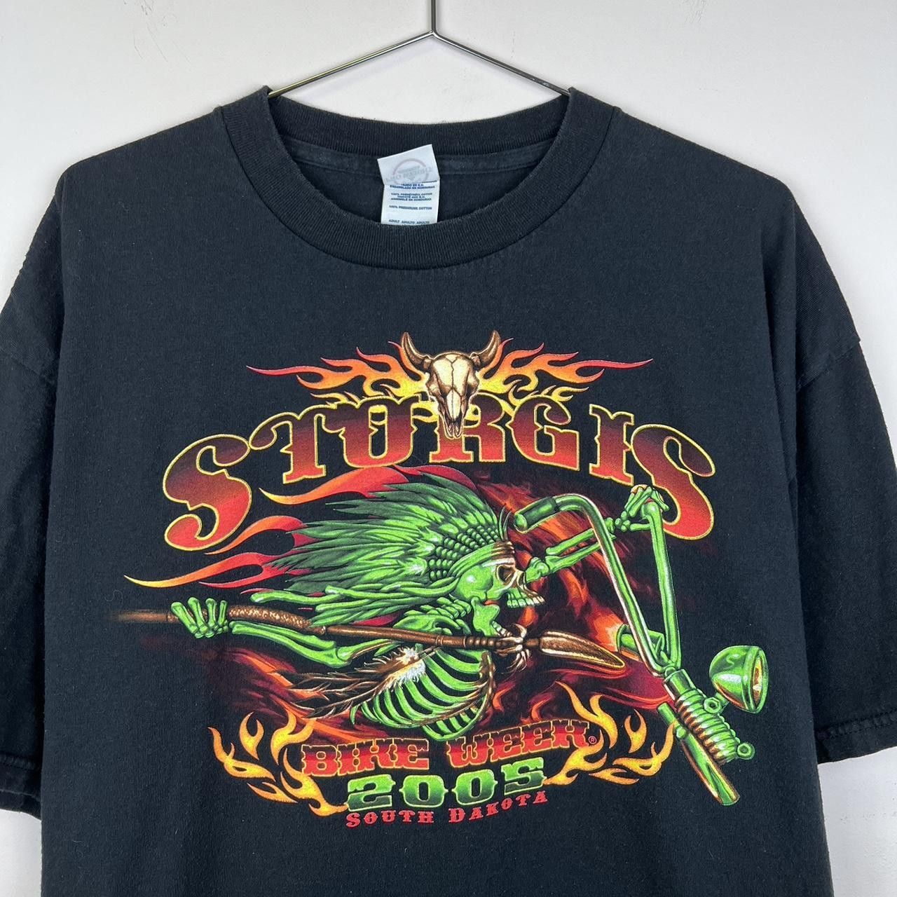 Delta Vintage Sturgis Motorcycle Rally 2005 Black Graphic Tee Size US XL / EU 56 / 4 - 2 Thumbnail