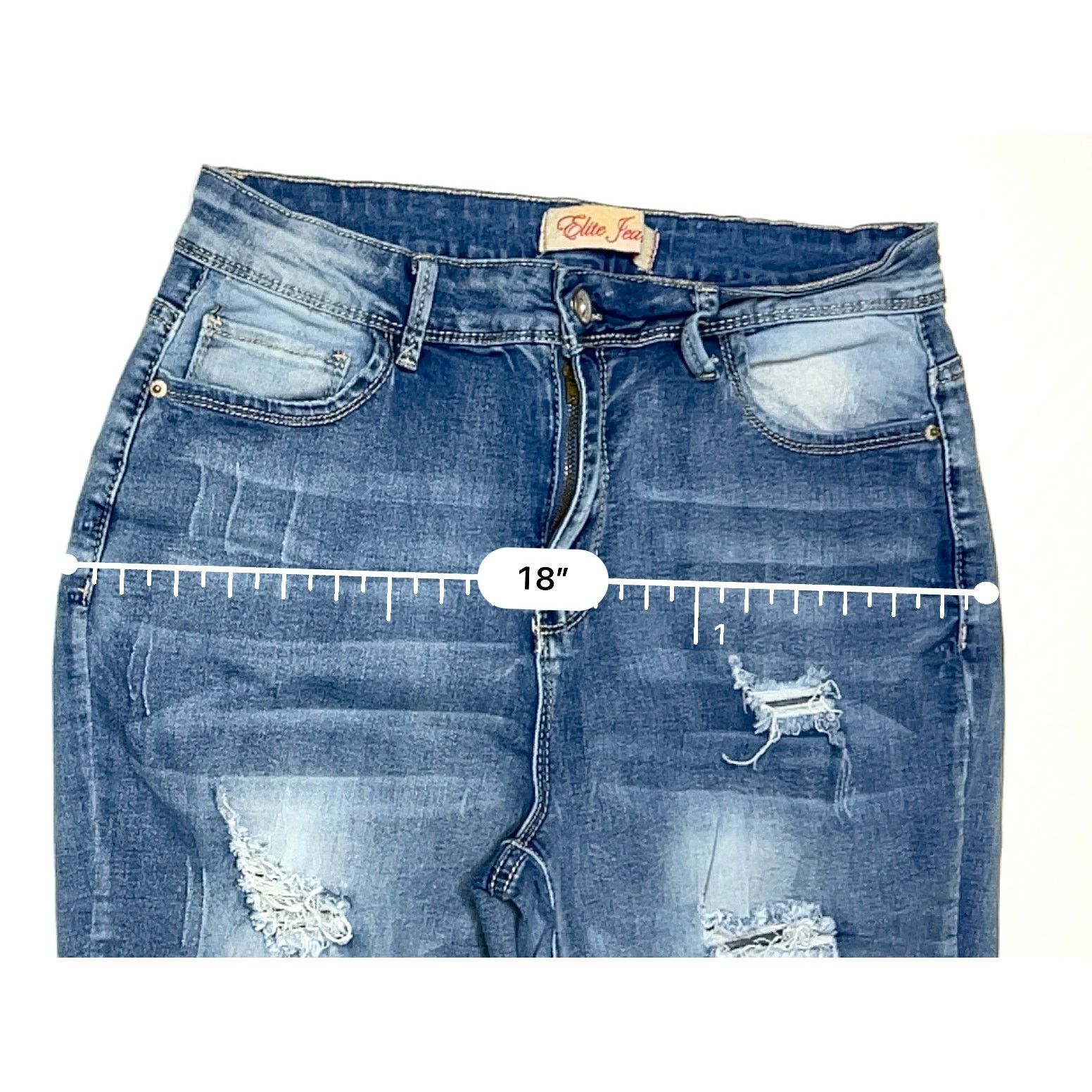 Other Elite Jeans Ripped Destroyed Blue Jeans High Rise Punk 13/14 Size 28" / US 6 / IT 42 - 5 Thumbnail
