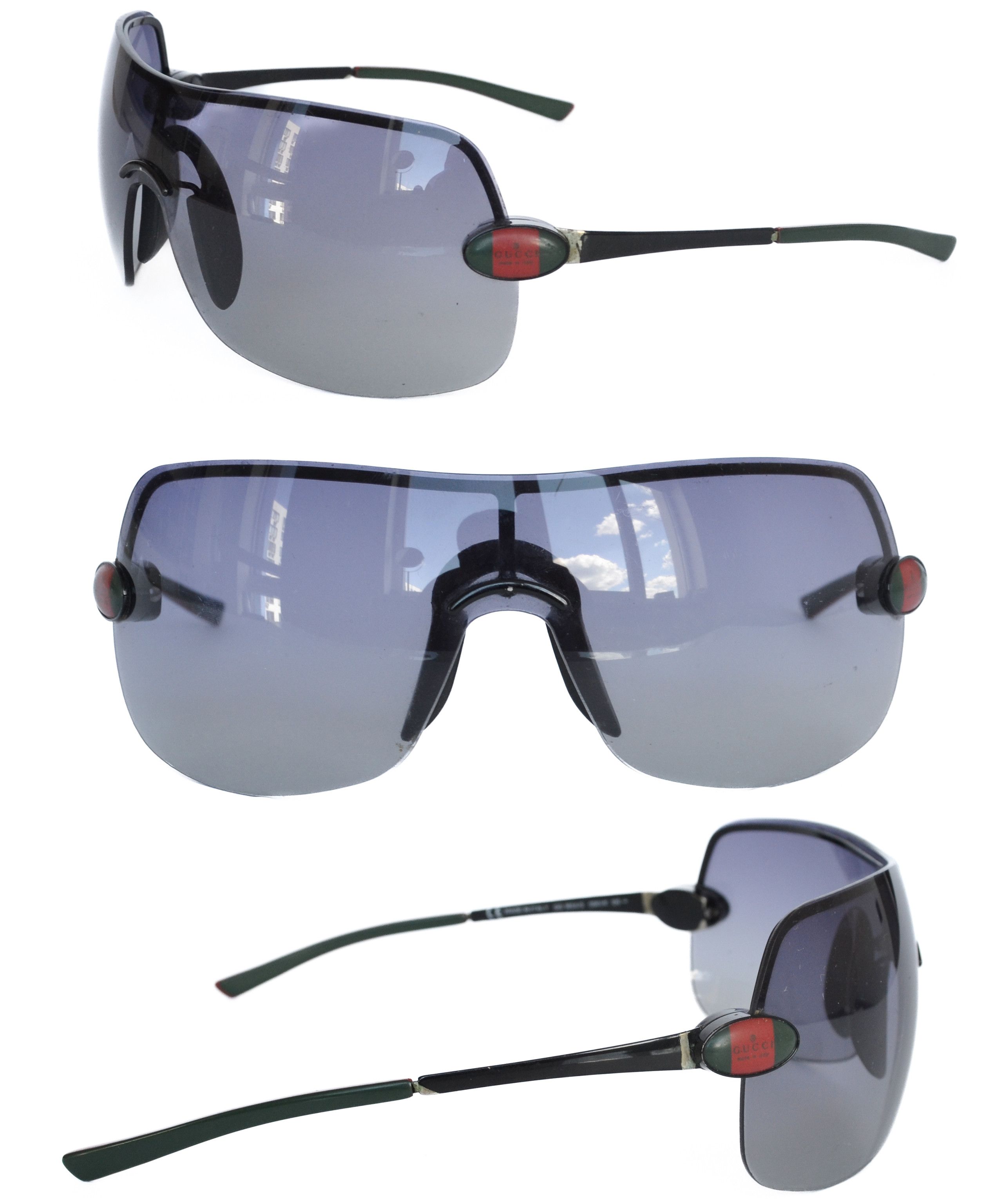 Gucci GUCCI Sunglasses Black Logo Purple Shield Sport Mask 1854 Size ONE SIZE - 14 Thumbnail