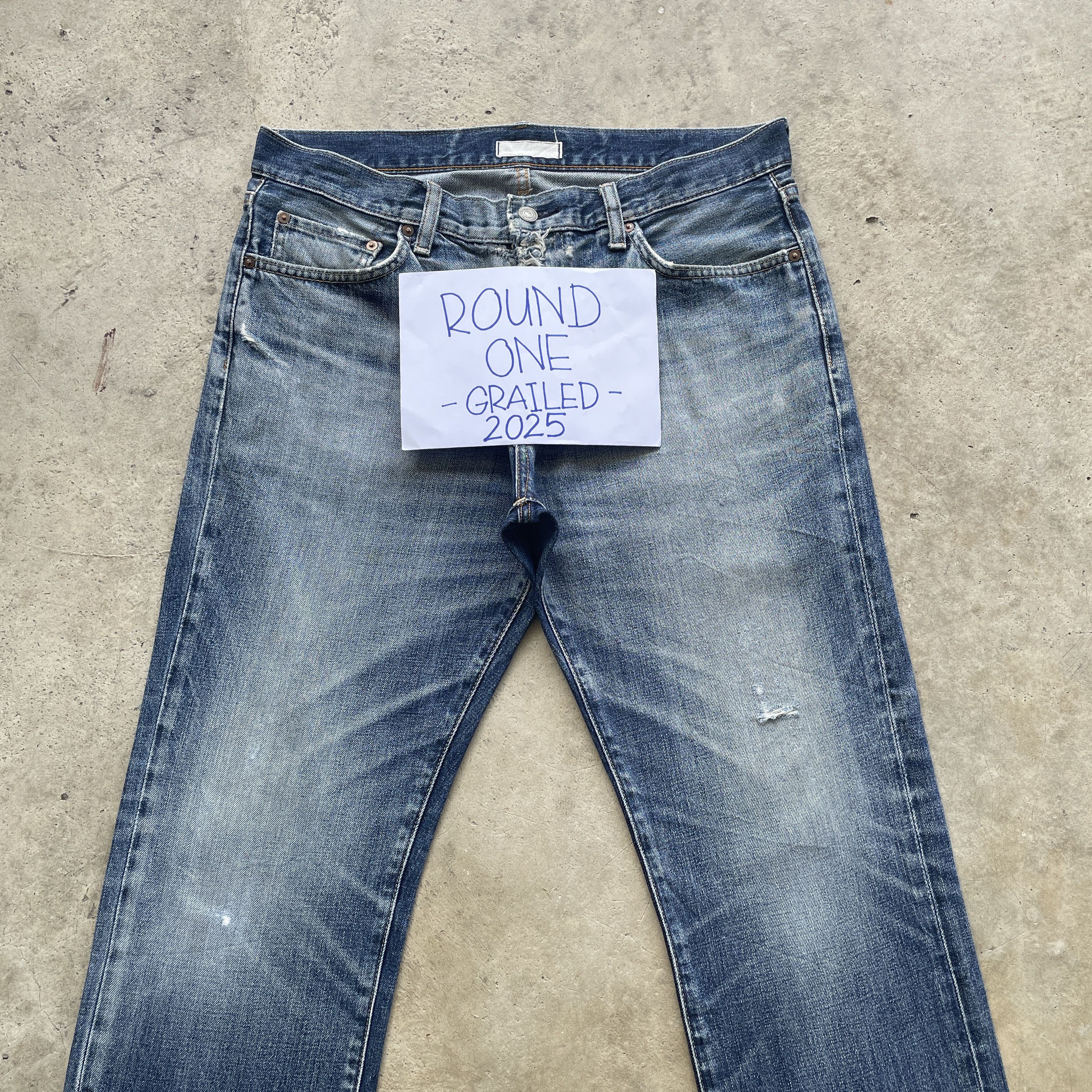 Japanese Brand VINTAGE JAPANESE DISTRESSED FADED JEANS PANTS DENIM W35 Size US 35 - 3 Thumbnail