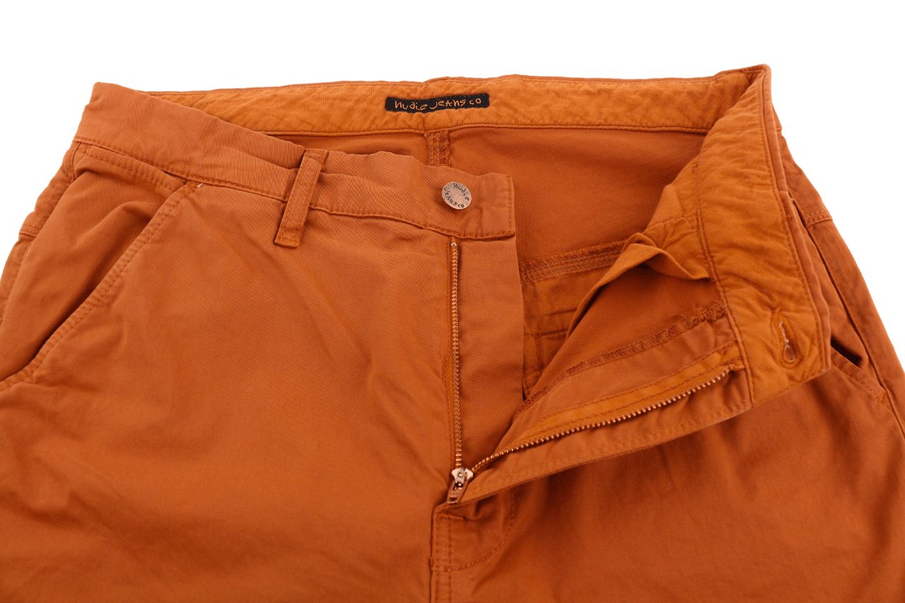 Nudie Jeans KHAKI SLIM W31/L32 Organic Warm Orange Zip Chino 81936 Size US 31 - 4 Thumbnail