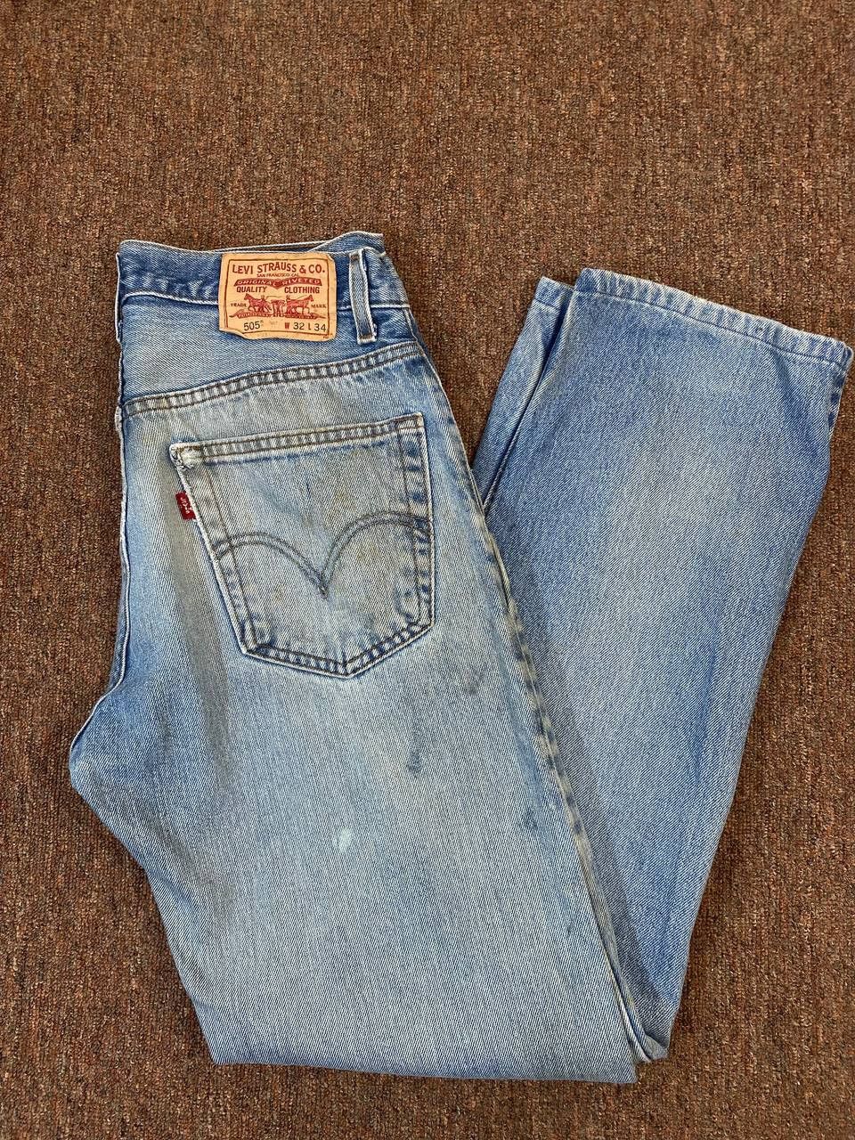 Levi's vintage levis 505 distressed denim paint splatter design Size US 33 - 2 Thumbnail