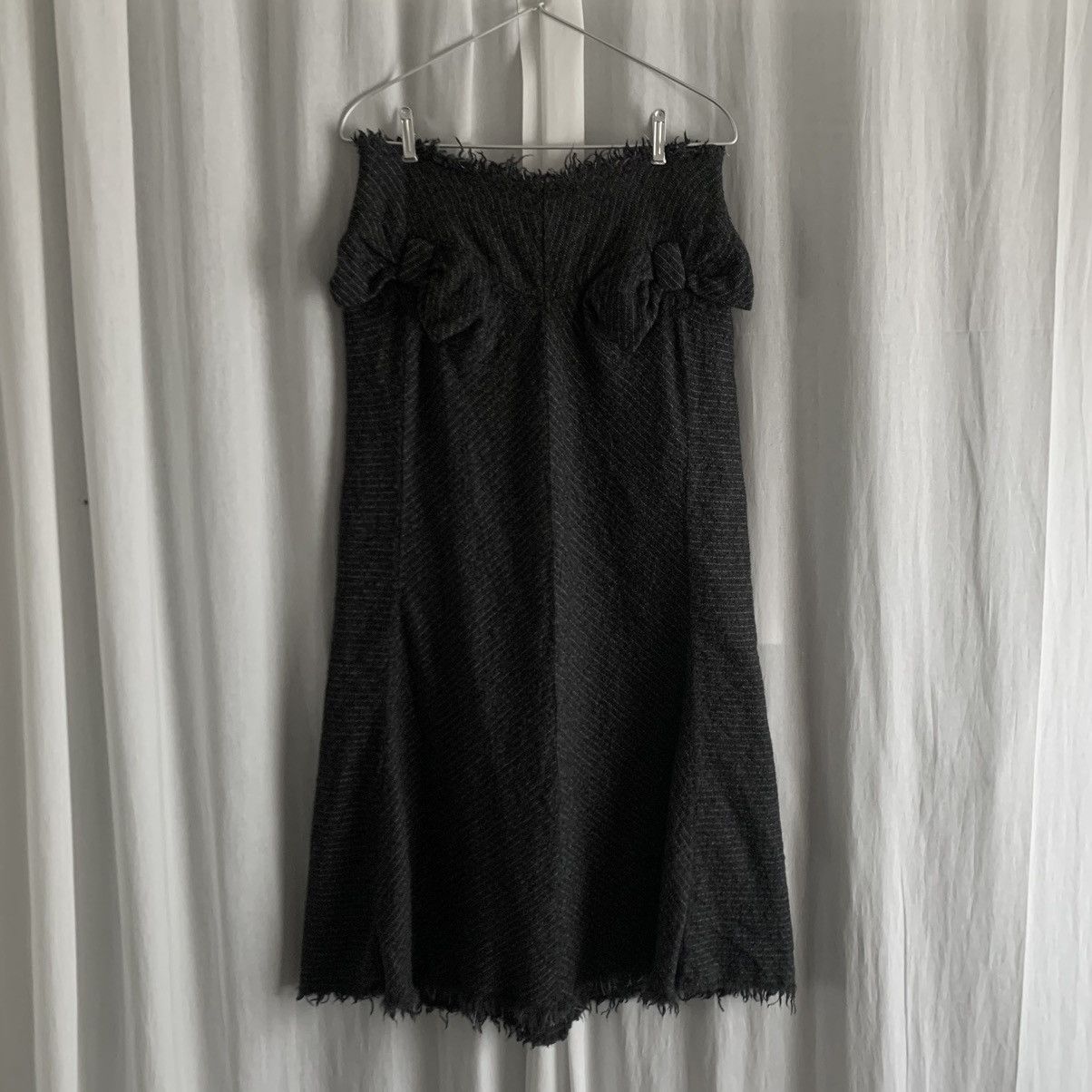 image of Comme Des Garcons x Junya Watanabe Fall Aw 2003 Pinstripe Bow Wool Skirt in Grey, Women's (Size 28)