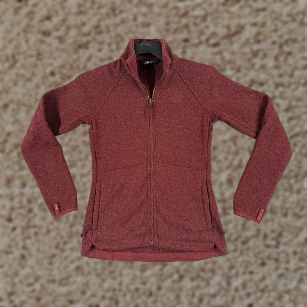 The North Face The North Face Jacket Womens XS Red Knit Shell Mock Neck Fleece Lined Size XS / US 0-2 / IT 36-38 - 1 Thumbnail