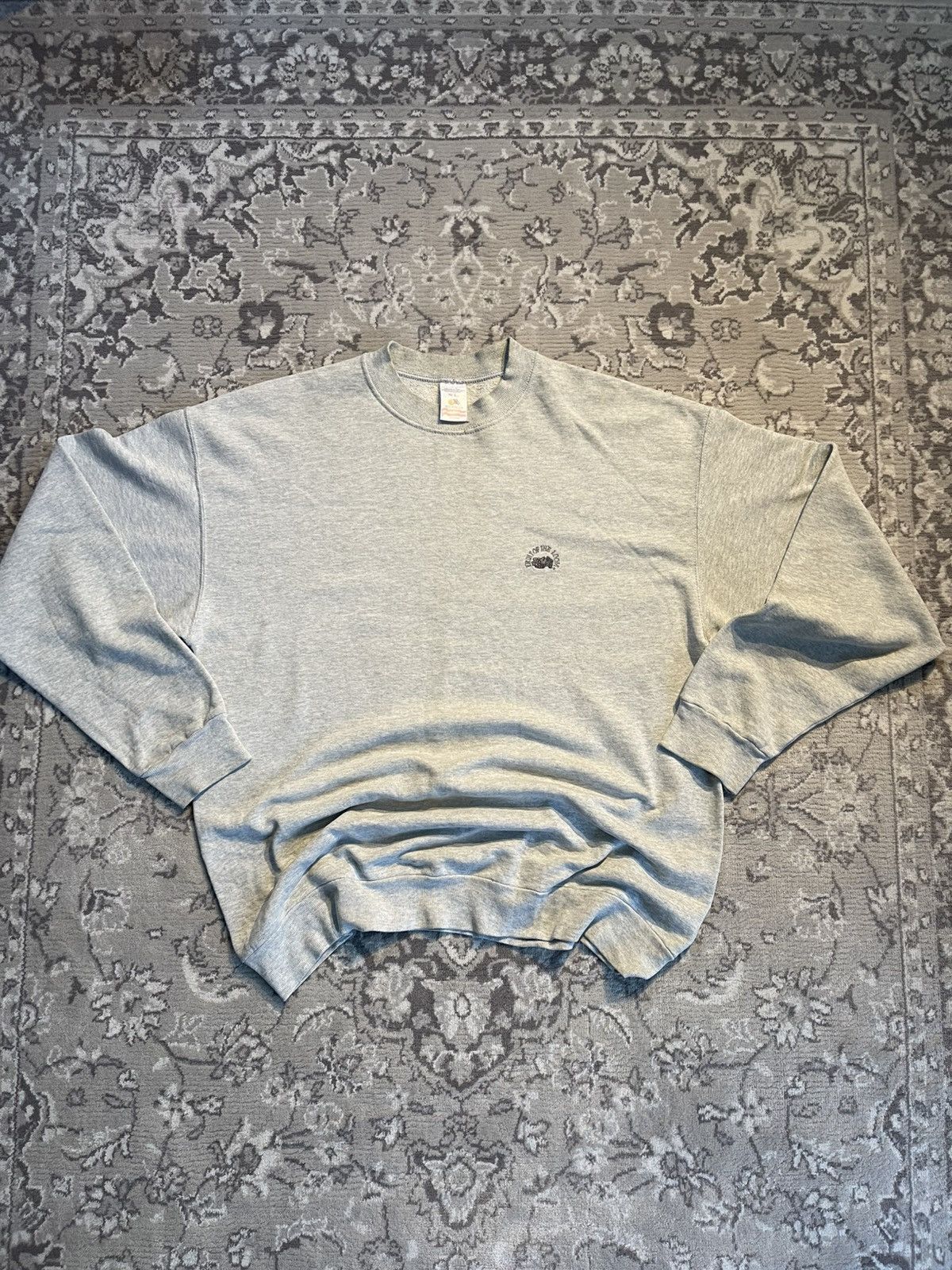 Designer × Fruit Of The Loom × Vintage Vintage Sweatshirt 90s Fruit Of The Loom Gray Size US M / EU 48-50 / 2 - 1 Thumbnail