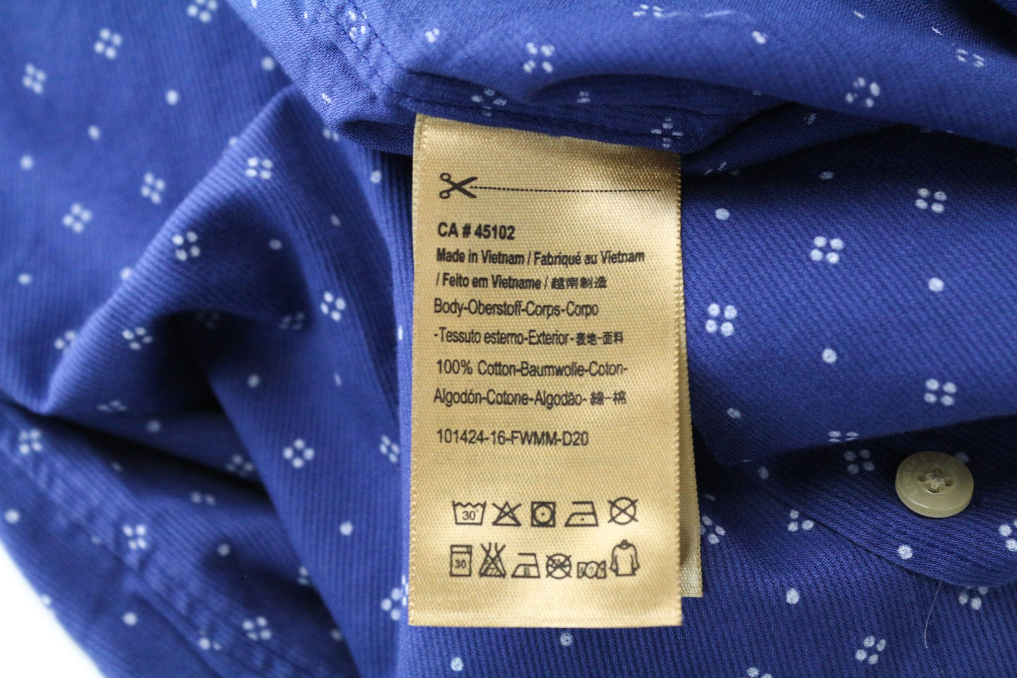 Scotch & Soda AMS COUTURE M Blue Cotton Patterned Shirt 74699 Size US M / EU 48-50 / 2 - 7 Thumbnail