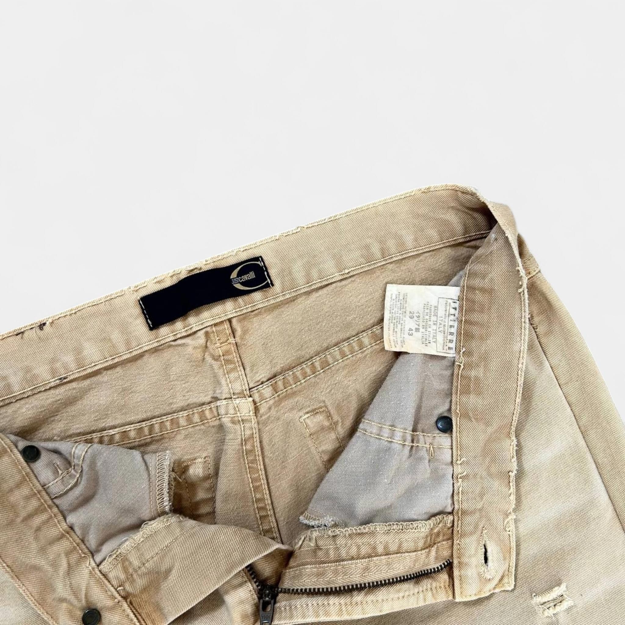 Other Just Cavalli Beige Distressed Jeans Size 24" / US 00 / IT 34 - 4 Thumbnail