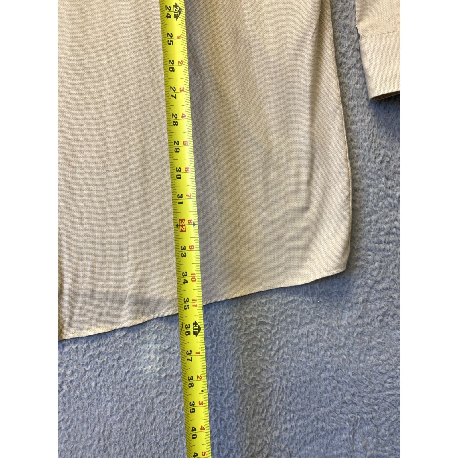 Geoffrey Beene Geoffrey Beene Men's Dress Shirt 18.5/36 Wrinkle Free Tan Button Up Formal Fitted Size 48R - 6 Thumbnail