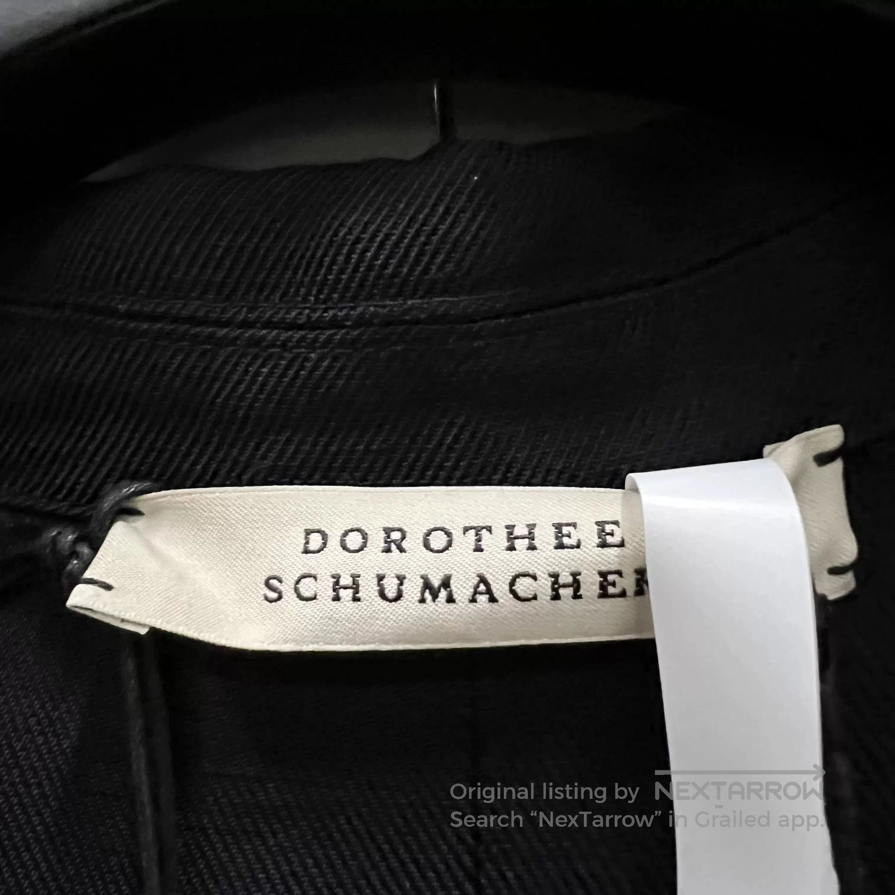 DOROTHEE SCHUMACHER DOROTHEE SCHUMACHER Black Collar Short-Sleeve Dress. Size L / US 10 / IT 46 - 3 Thumbnail