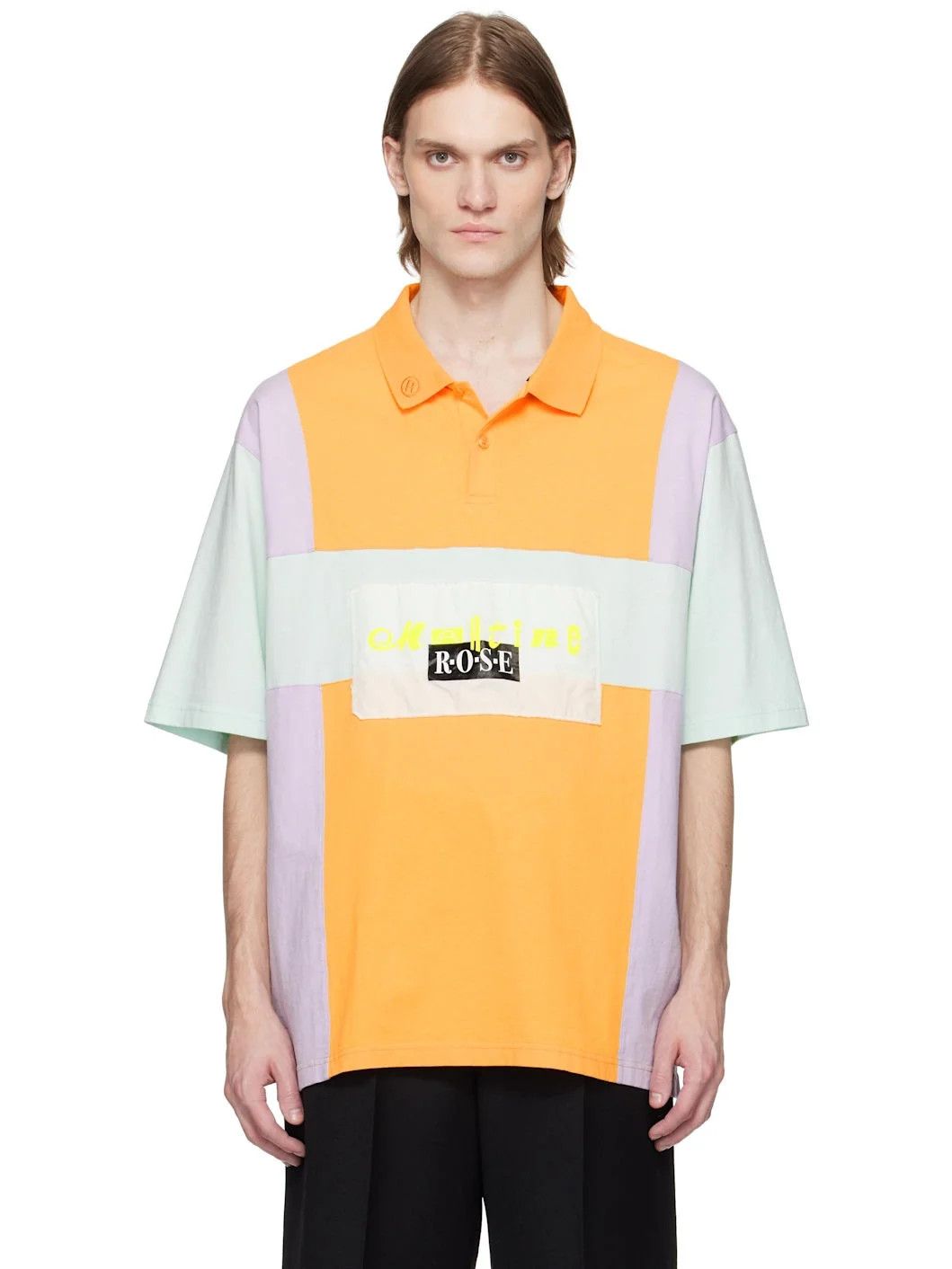 Martine Rose Multicolour Panelled Oversized Logo Polo Size US XS / EU 42 / 0 - 3 Thumbnail